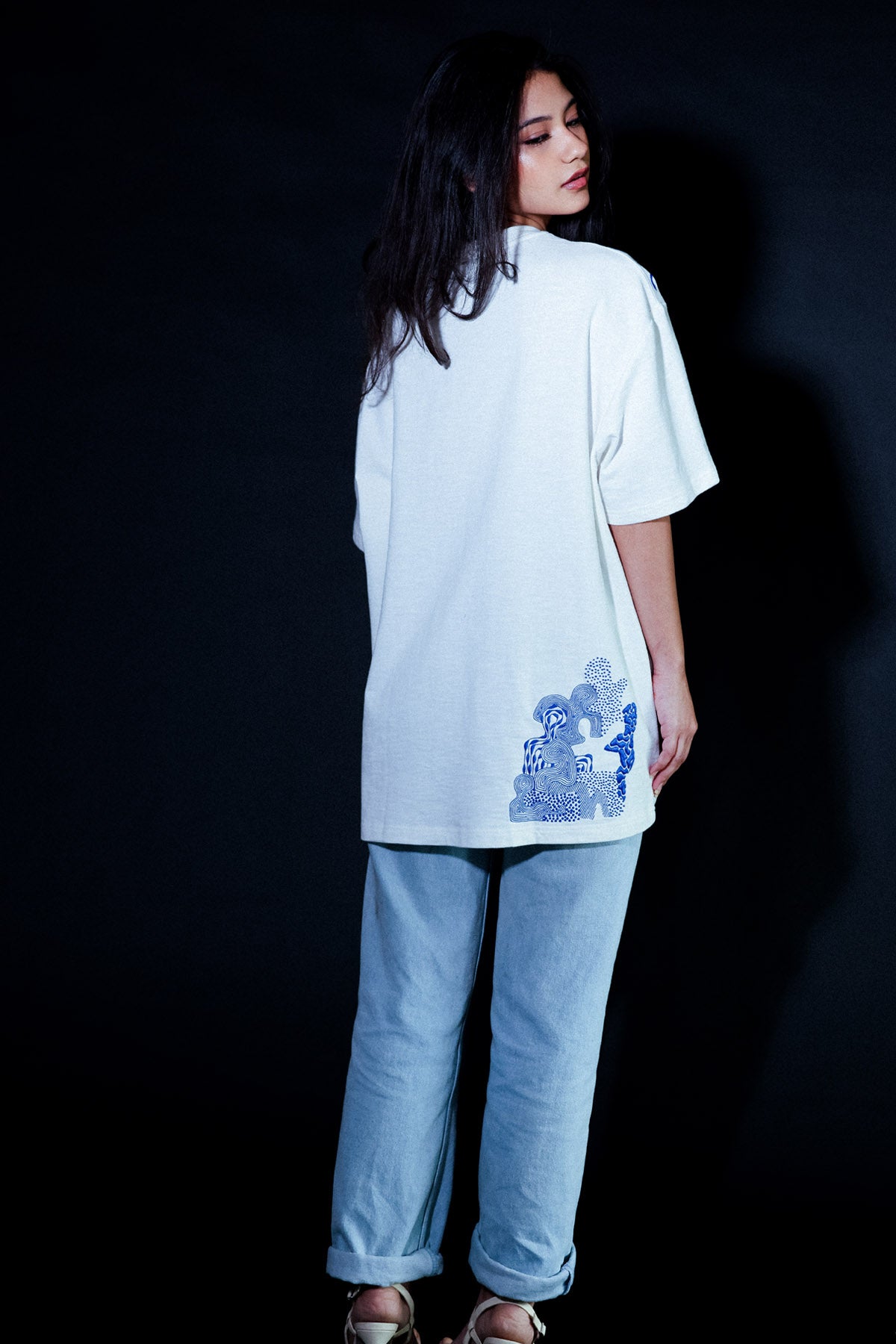 White Embroidered People T-Shirt