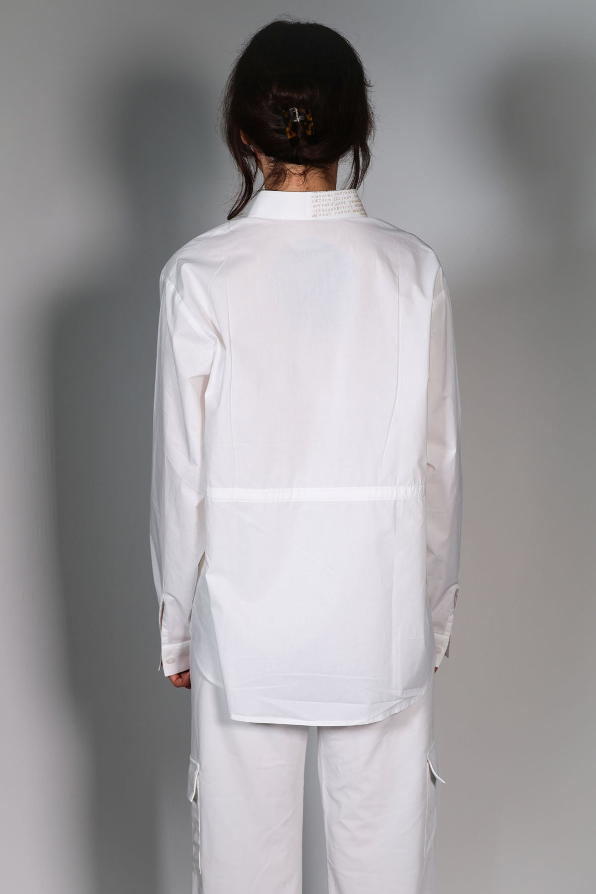 White Embroidered Relaxed Shirt