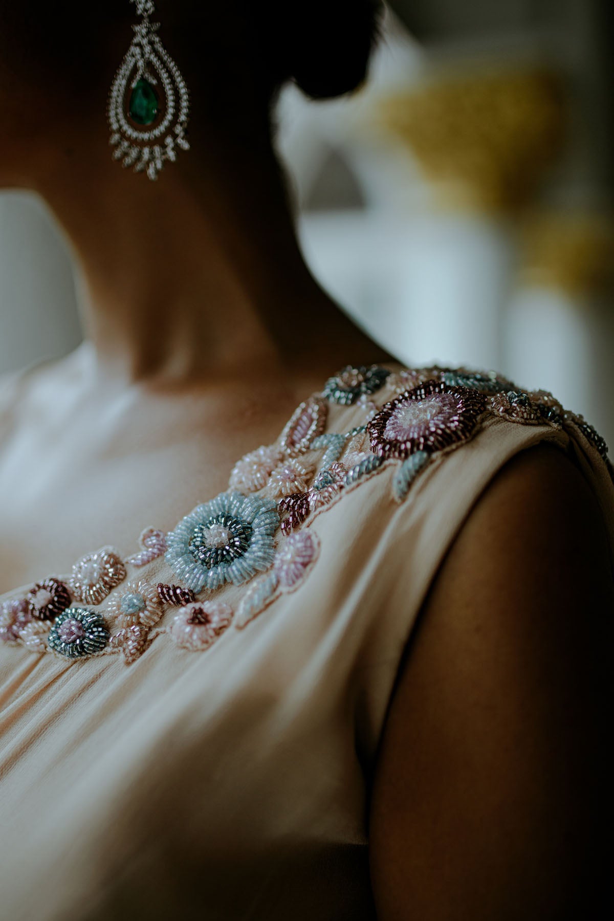White Embroidered Saree Gown