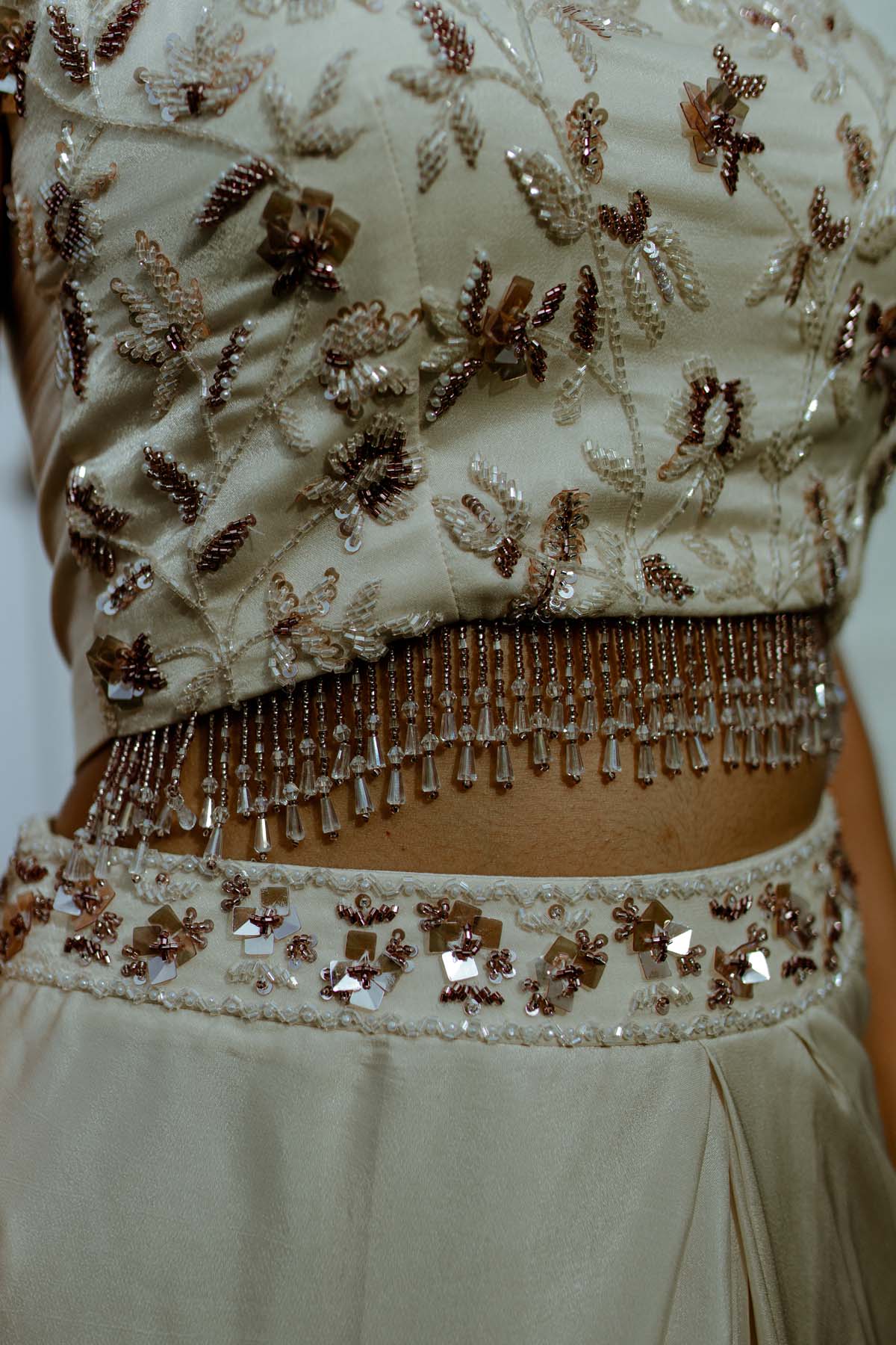 White Embroidered Top & Dhoti