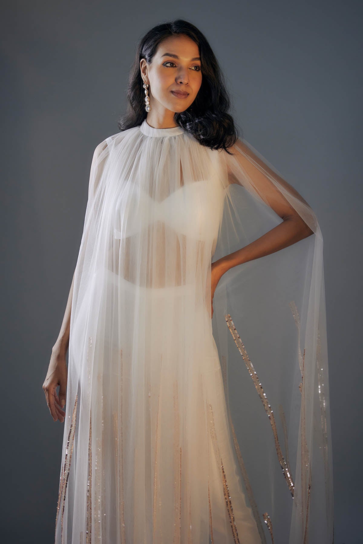 White Embroidered Tunic Set