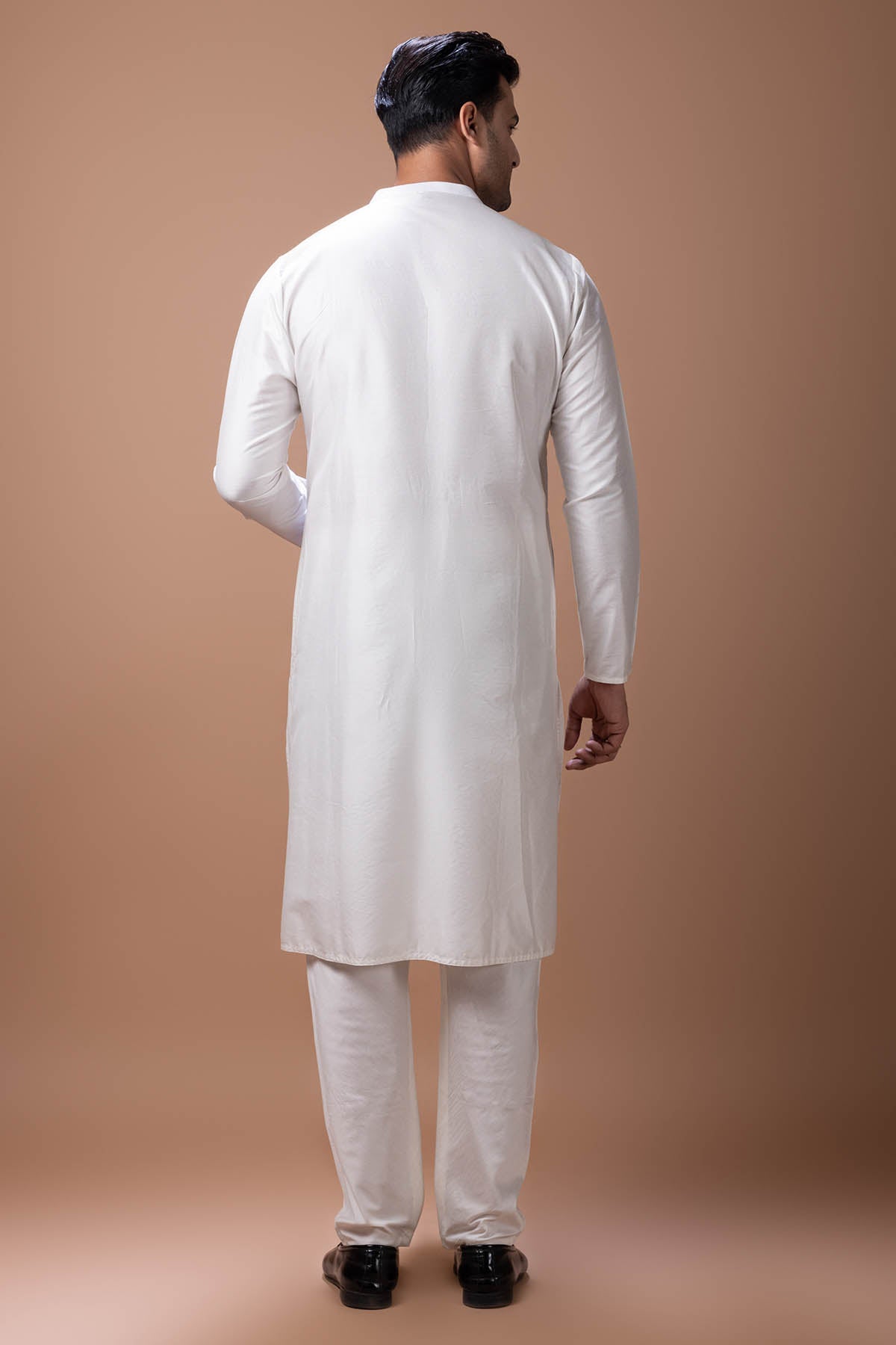 White Flower Painted Kurta Set
