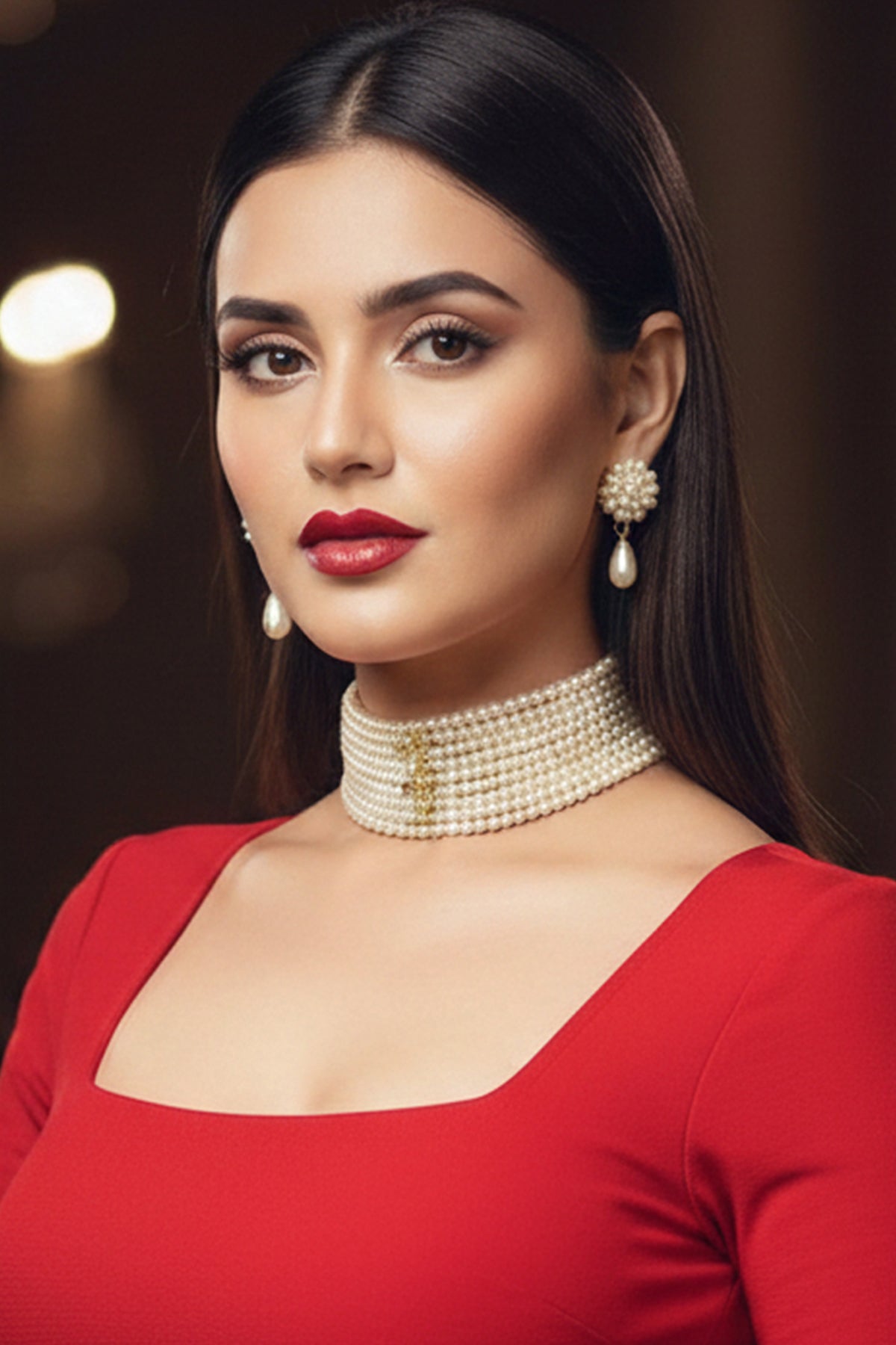 Buy White Fourteen Line Choker Set for women by J Pearls online available at scrollnshops