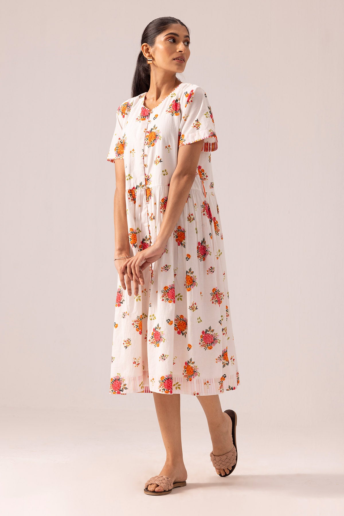 White Front Opening Maxi Dress