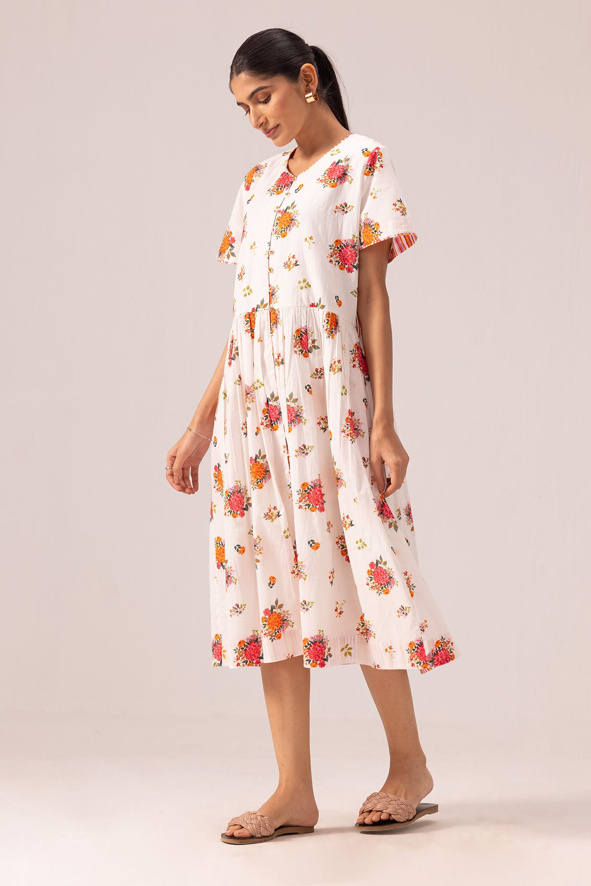 White Front Opening Maxi Dress