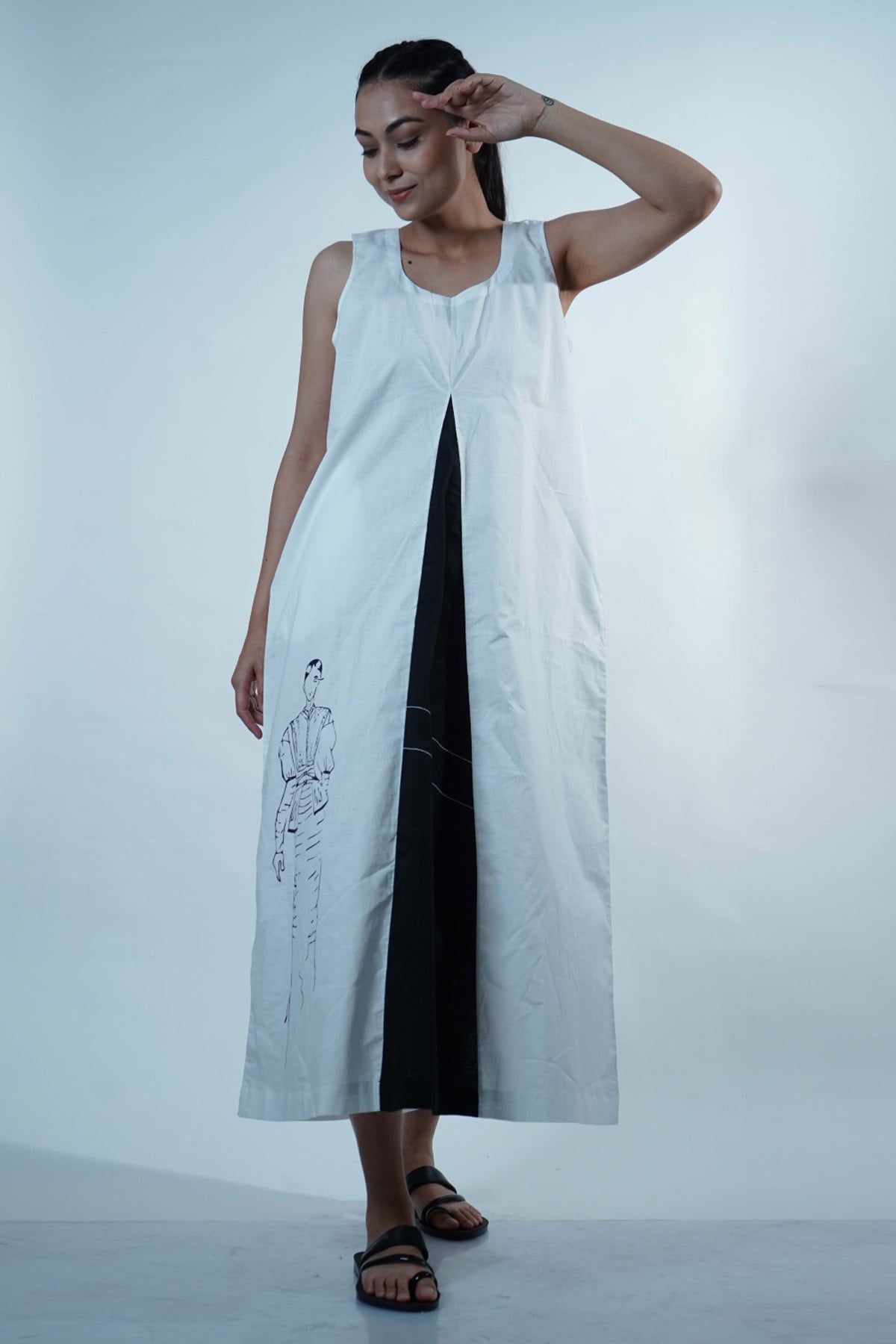 Buy Jaza White Front Pleated Dress For Women Available online at ScrollnShops