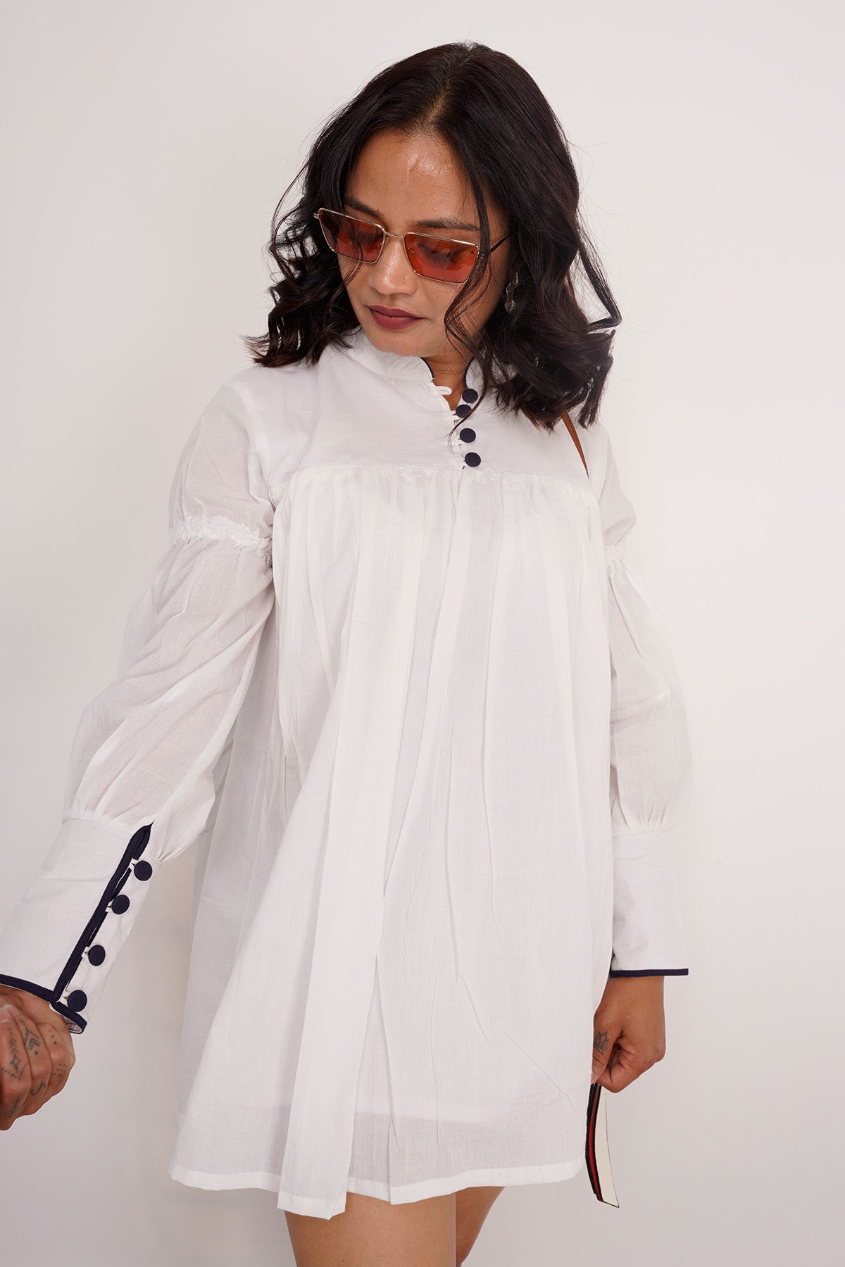 Buy White Full Sleeves Balloon Top by Charu Bhaskar for women online at ScrollnShops