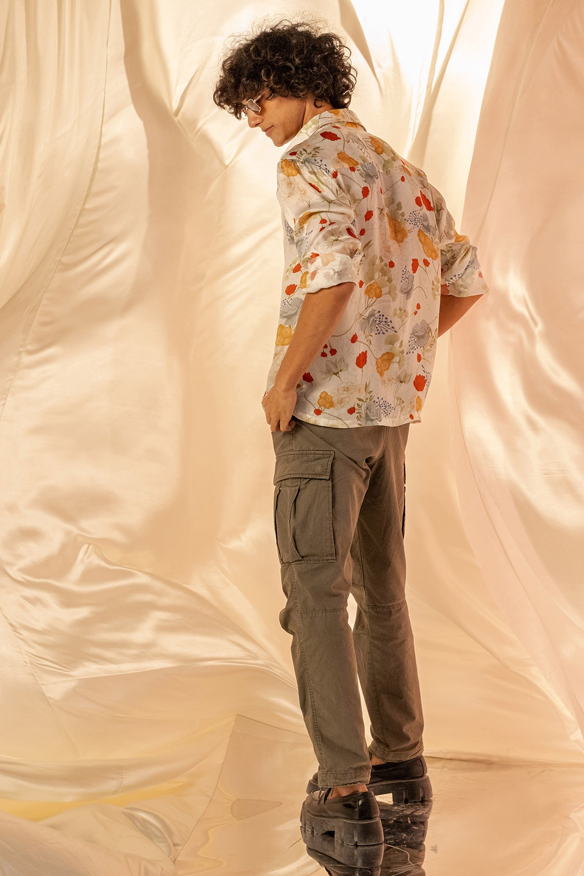 White Full Sleeves Printed Shirt