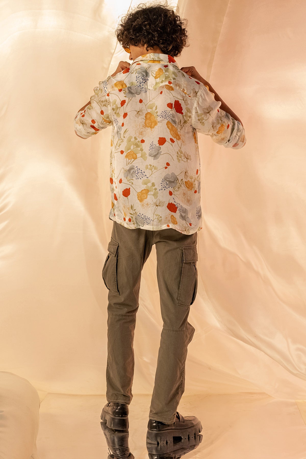 White Full Sleeves Printed Shirt