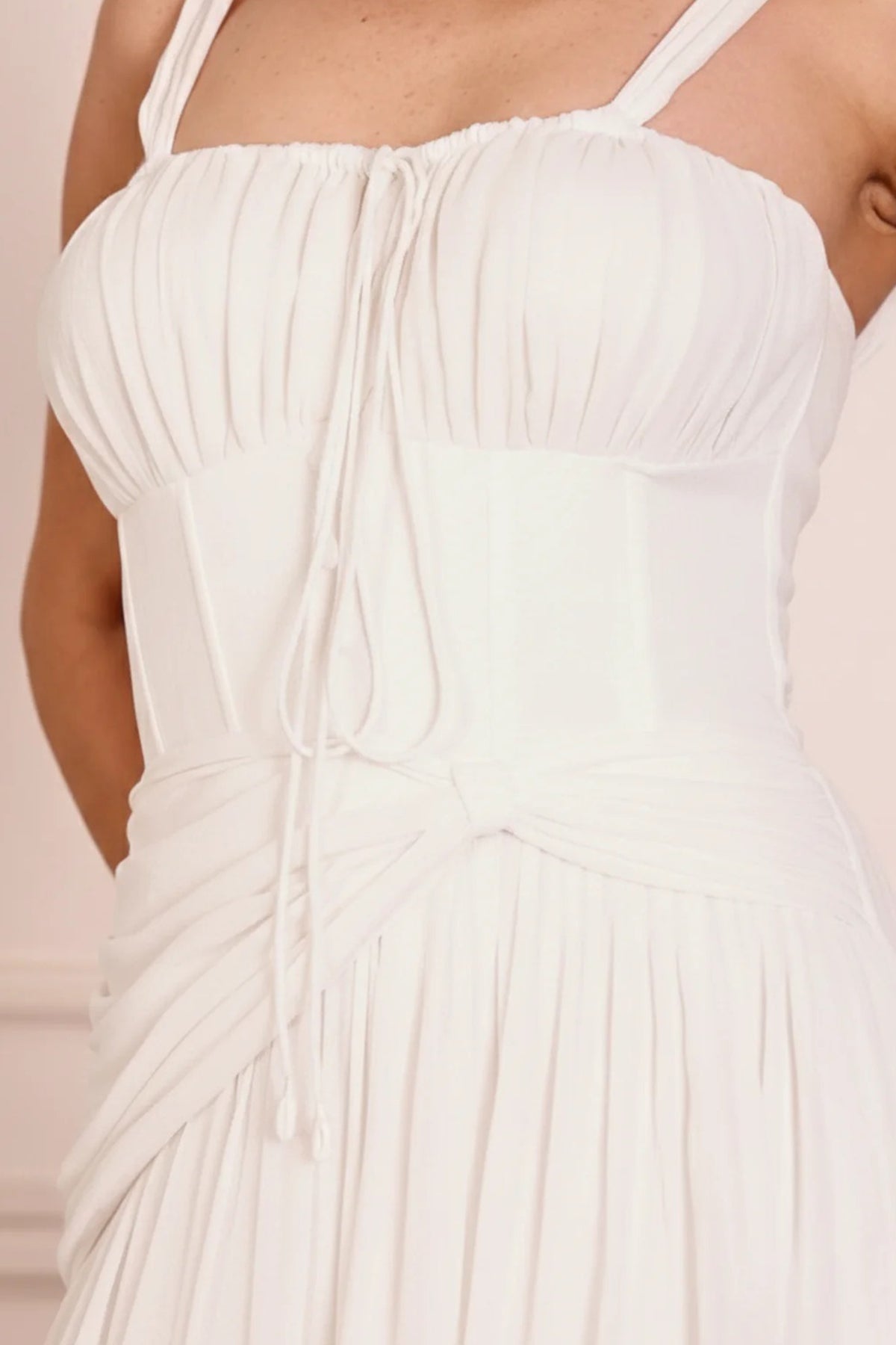 White Georgette Tier Maxi Dress