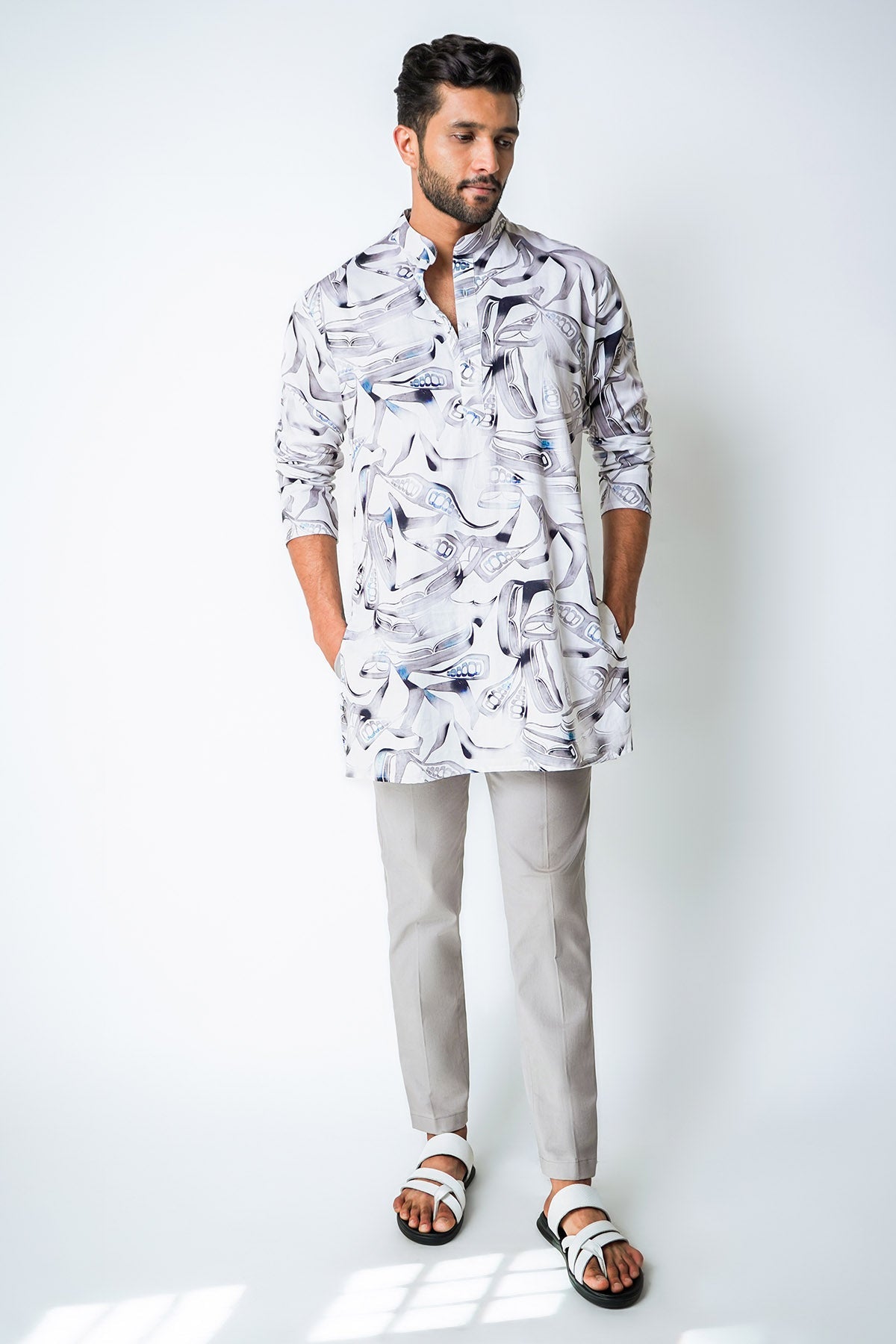 Buy White Giza Cotton Kurta & Pants for men by House of Sheriff online available at scrollnshops