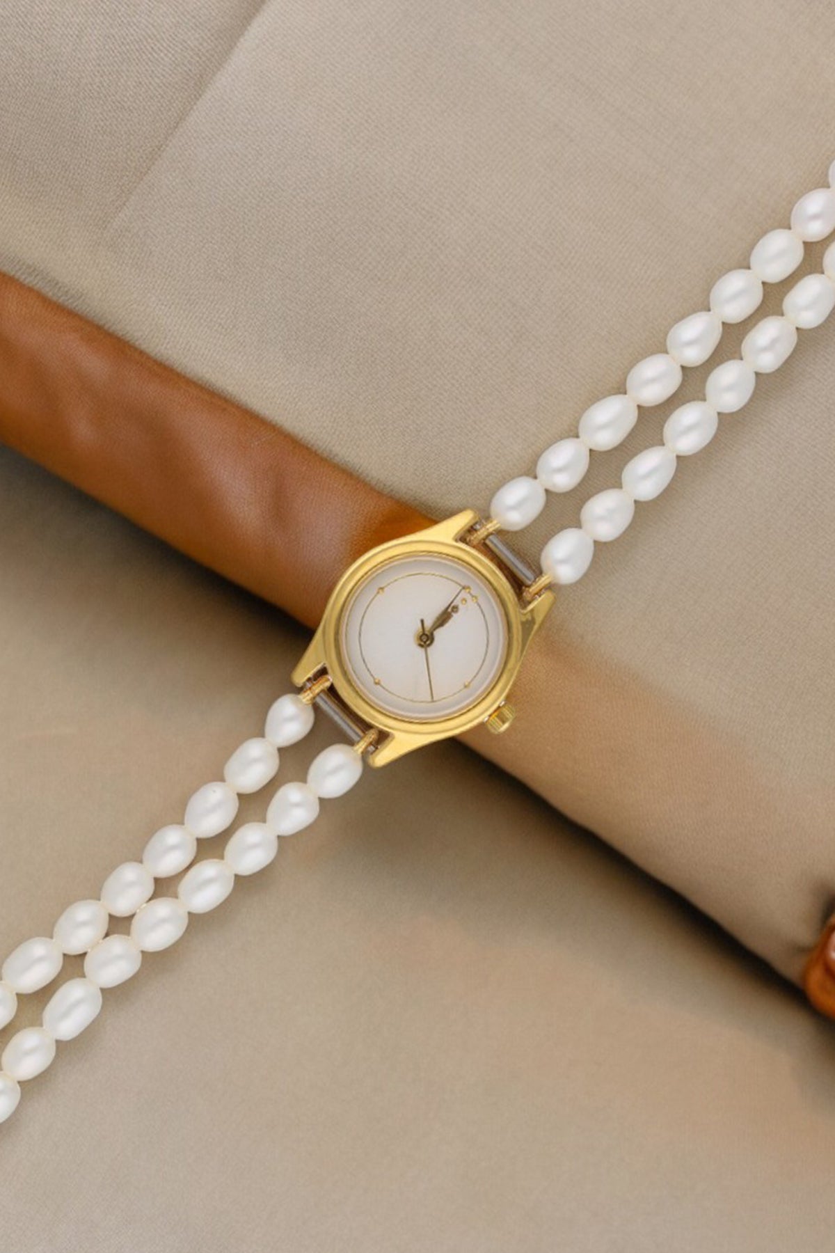 Buy White Gold Oval Pearls Watch for women by J Pearls online available at scrollnshops
