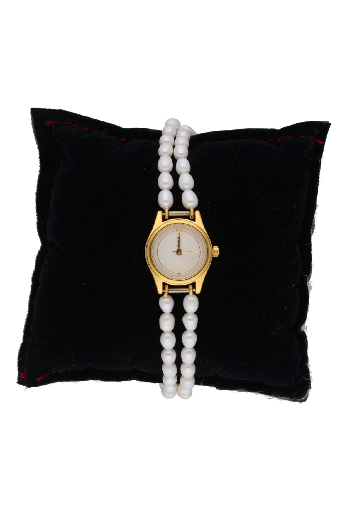 White Gold Oval Pearls Watch