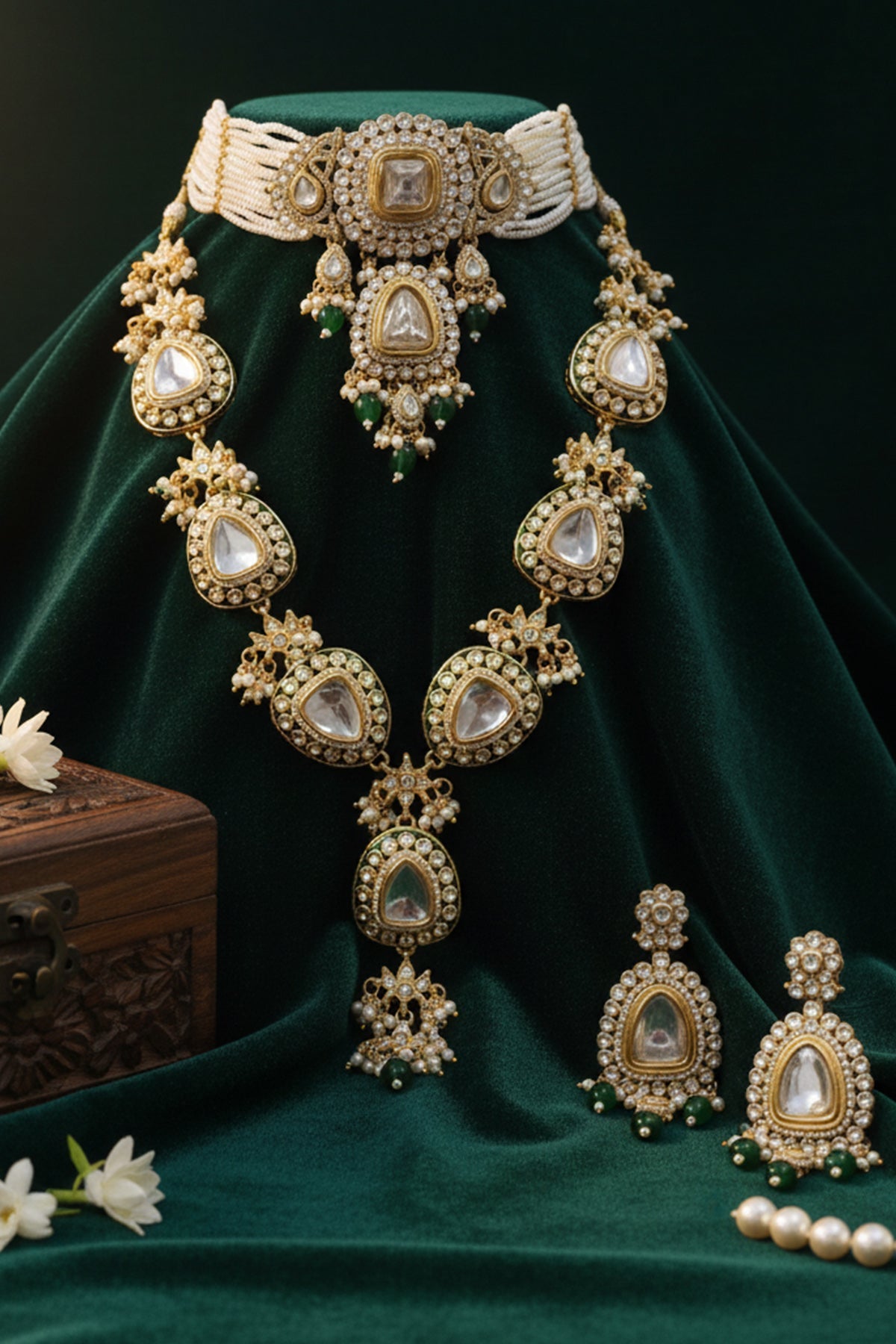 Buy White Gold Rose Jewellery set for women by Inko & Co online available at scrollnshops