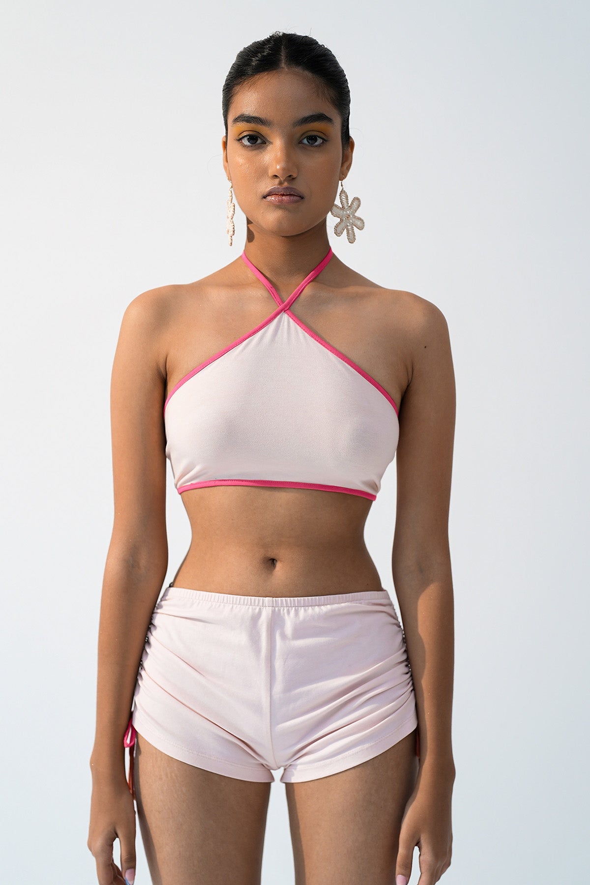 Buy White Halter Neck Shorts Set by Beachbum for women online at ScrollnShops