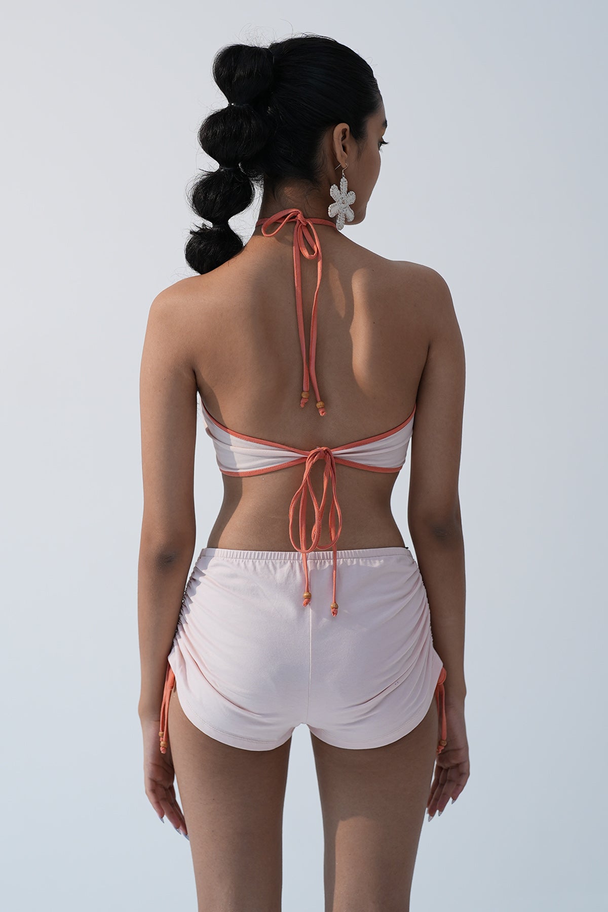 White Halter Neck Top & Shorts