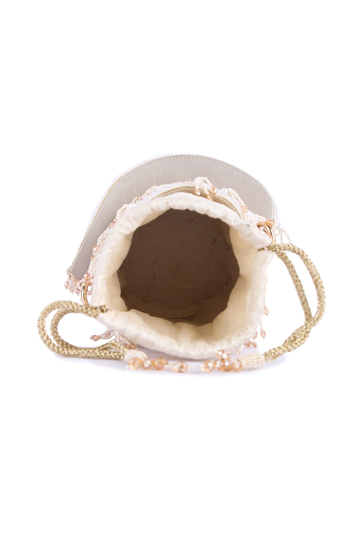 White Hand Embroidered Potli