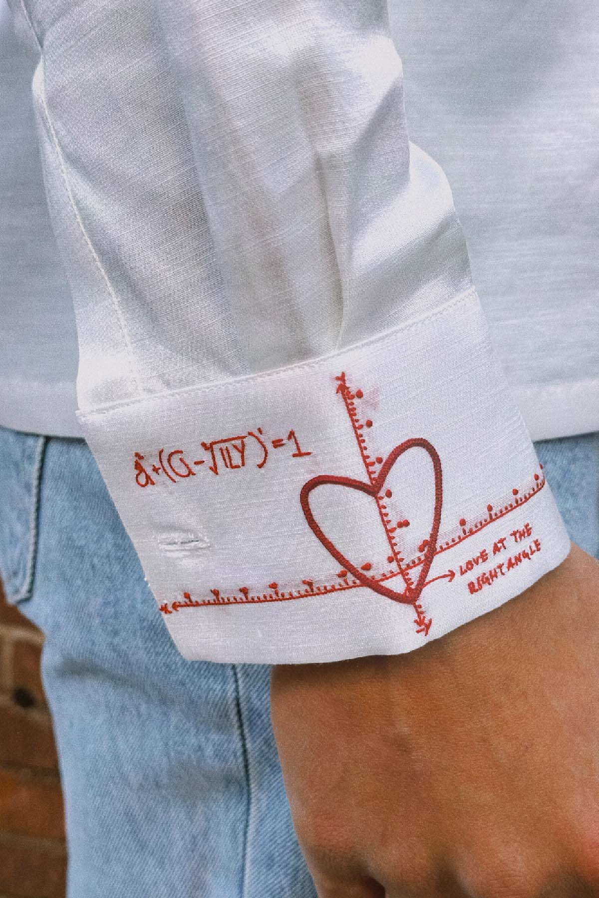 White Hand Embroidered Shirt