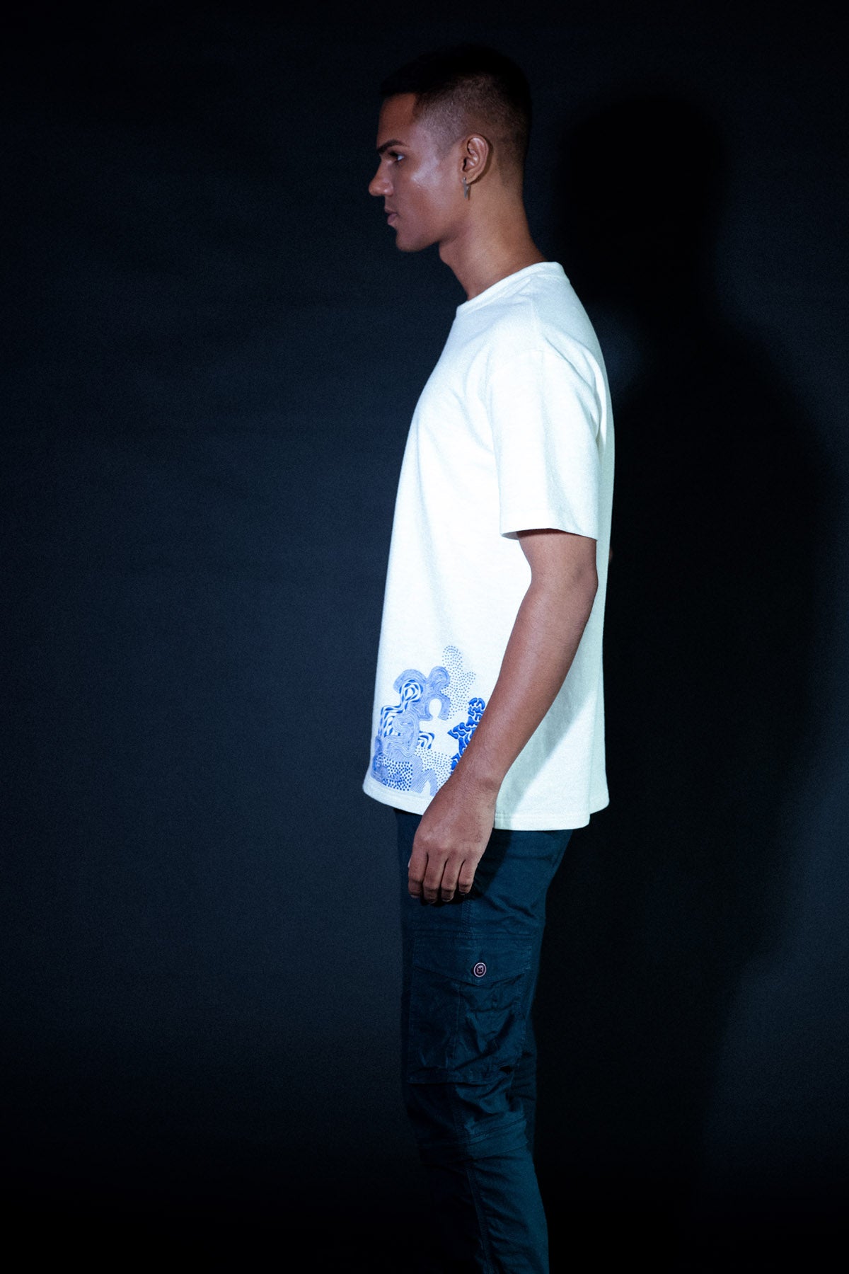 White Hand Embroidered T-Shirt