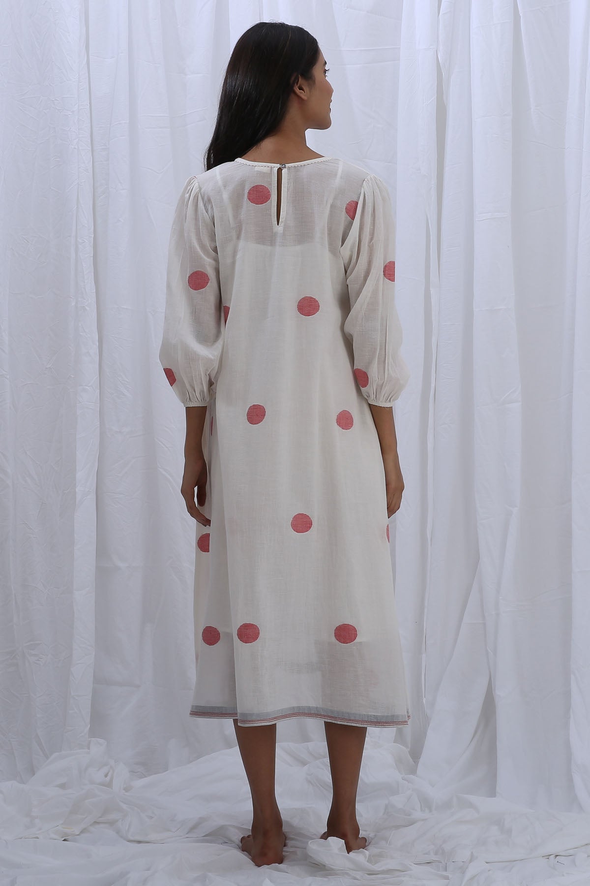 White Handloom Cotton Dress