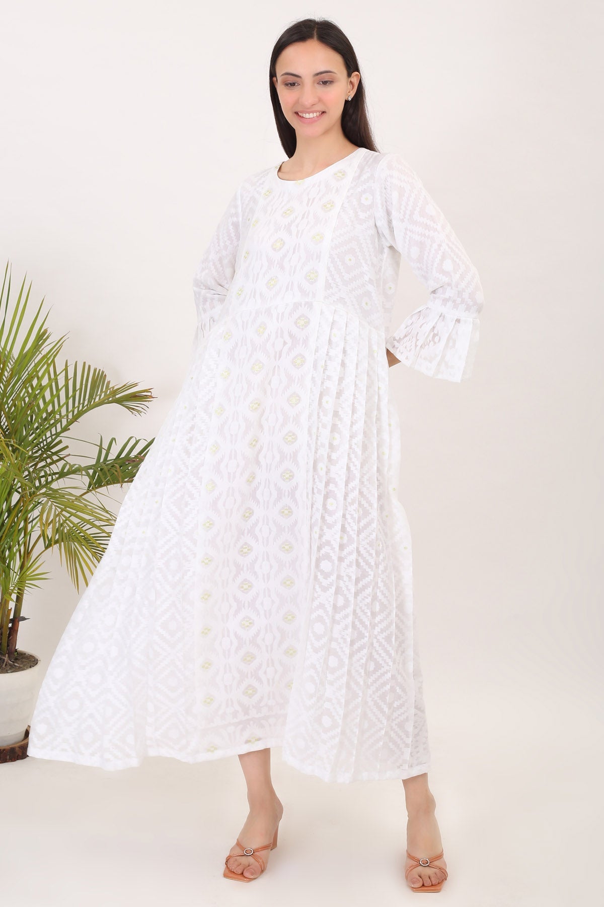 Buy Simply Kitsch White Dress for Women online available at ScrollnShops