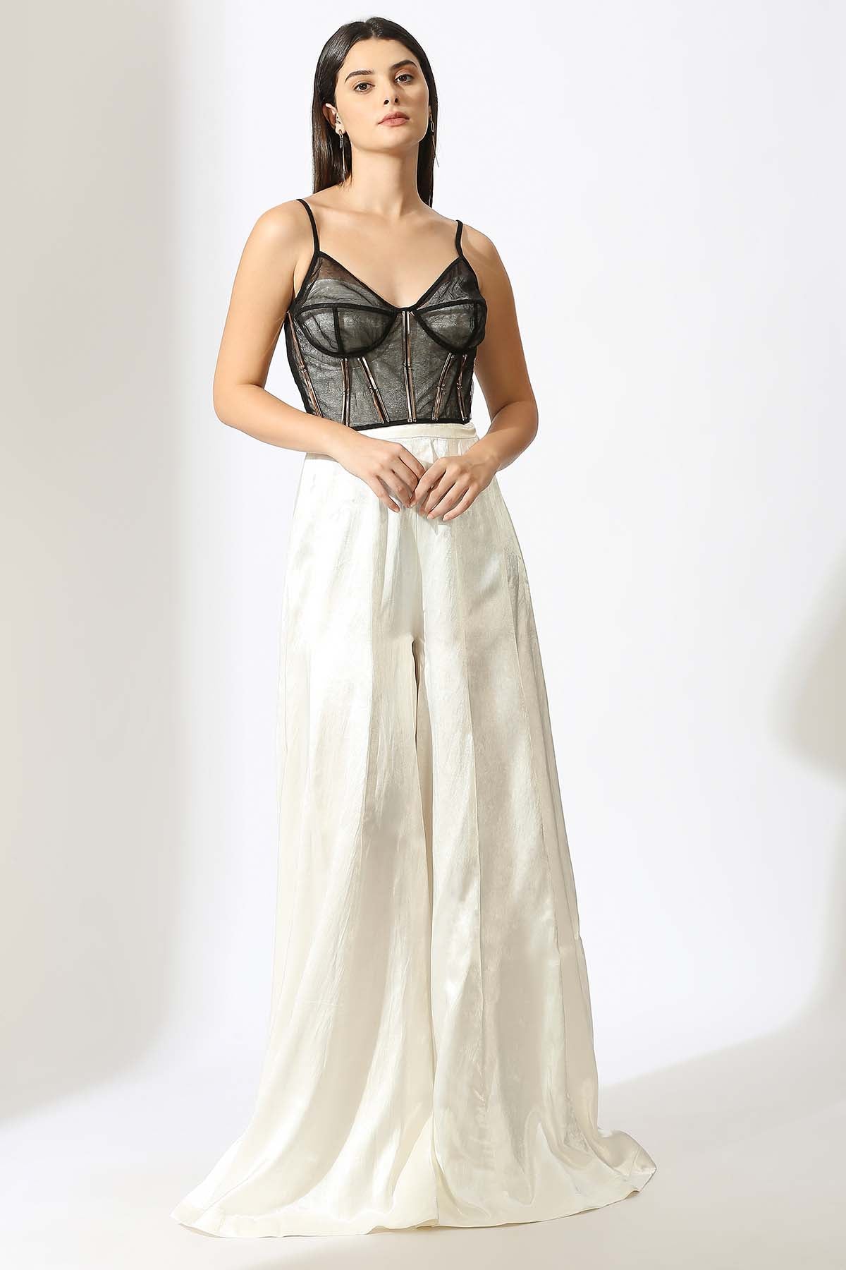 Buy White Jumpsuit & Black Corset by Masumi Mewawalla for women online at ScrollnShops