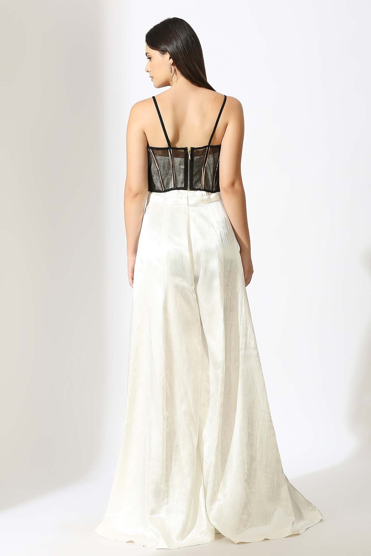 White Jumpsuit & Black Corset