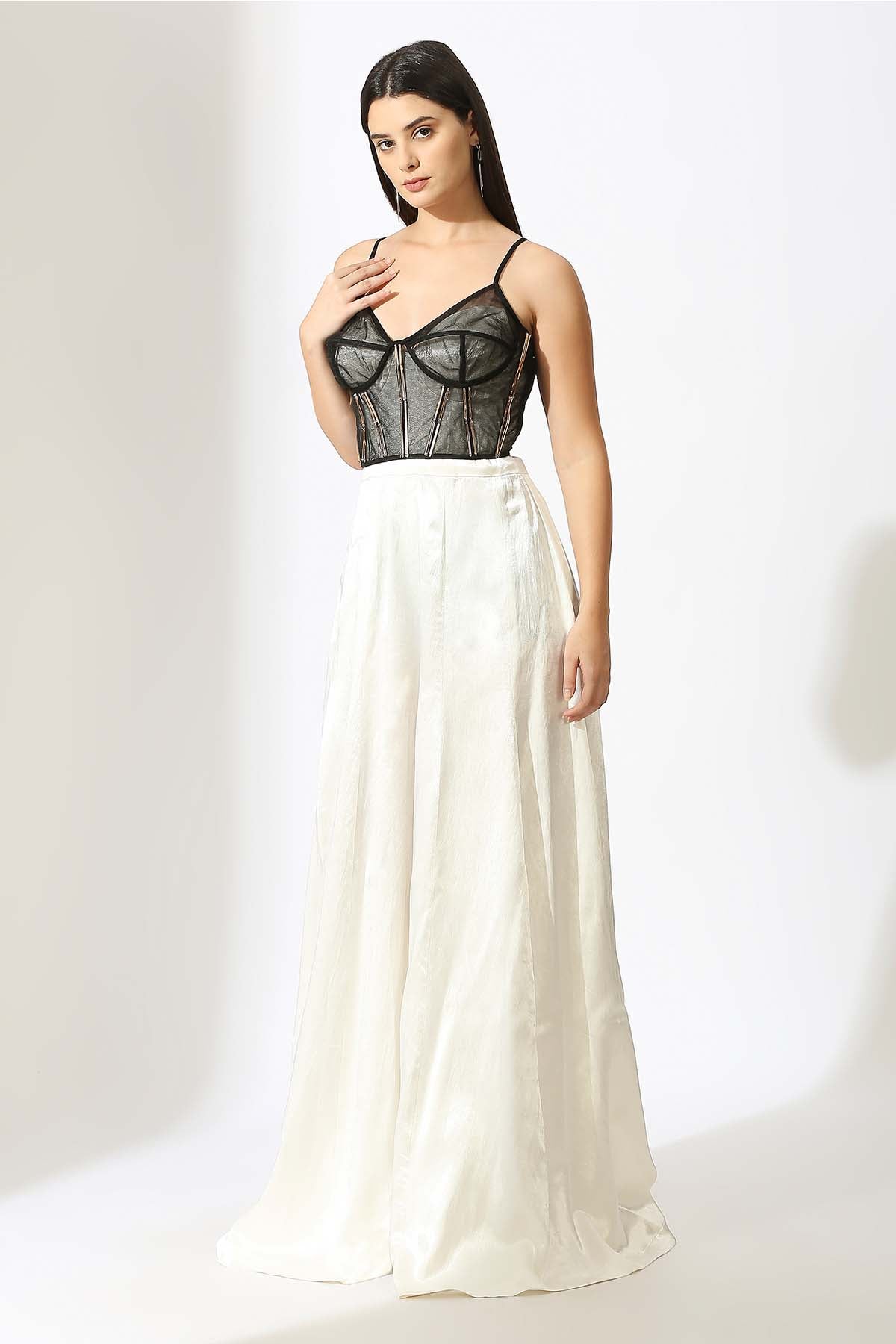 White Jumpsuit & Black Corset