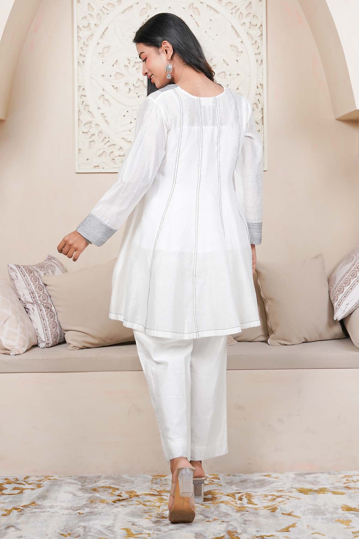 White Kalidar Kurta & Pants