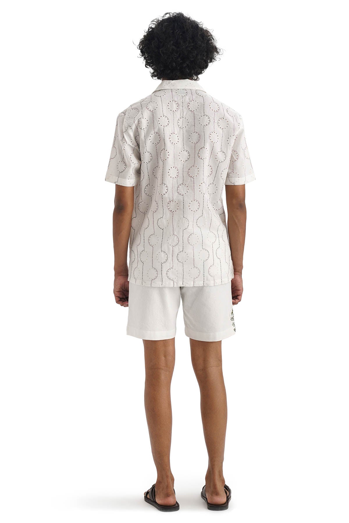 White Kantha Embroidered Shirt