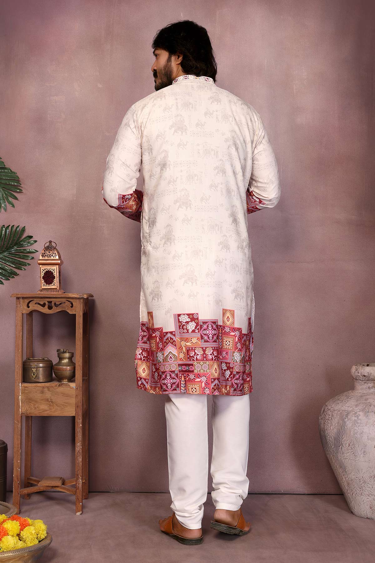 White Khadi Cotton Kurta & Pant