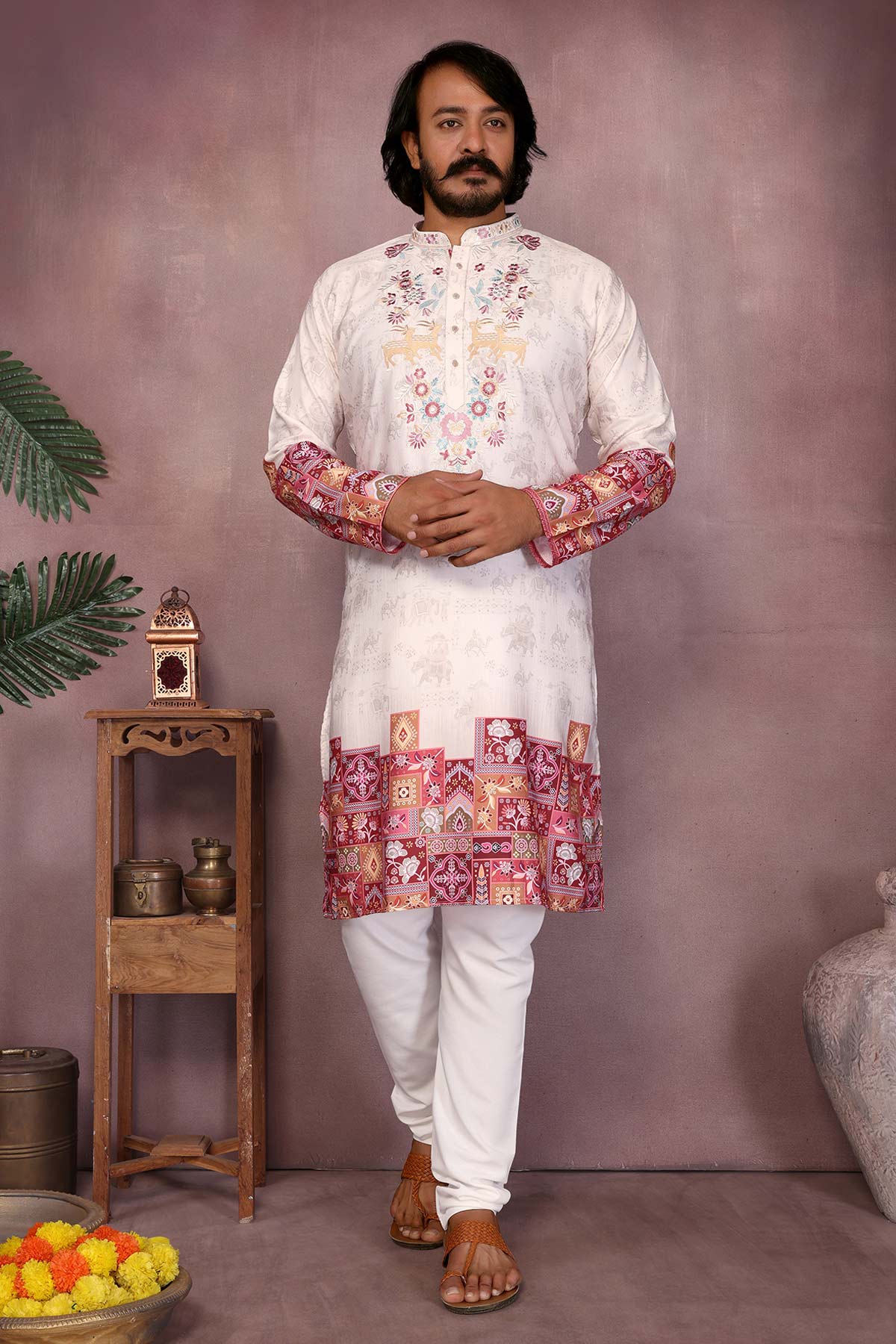 Buy White Khadi Cotton Kurta & Pant for men by Jyoti Fashion online available at scrollnshops