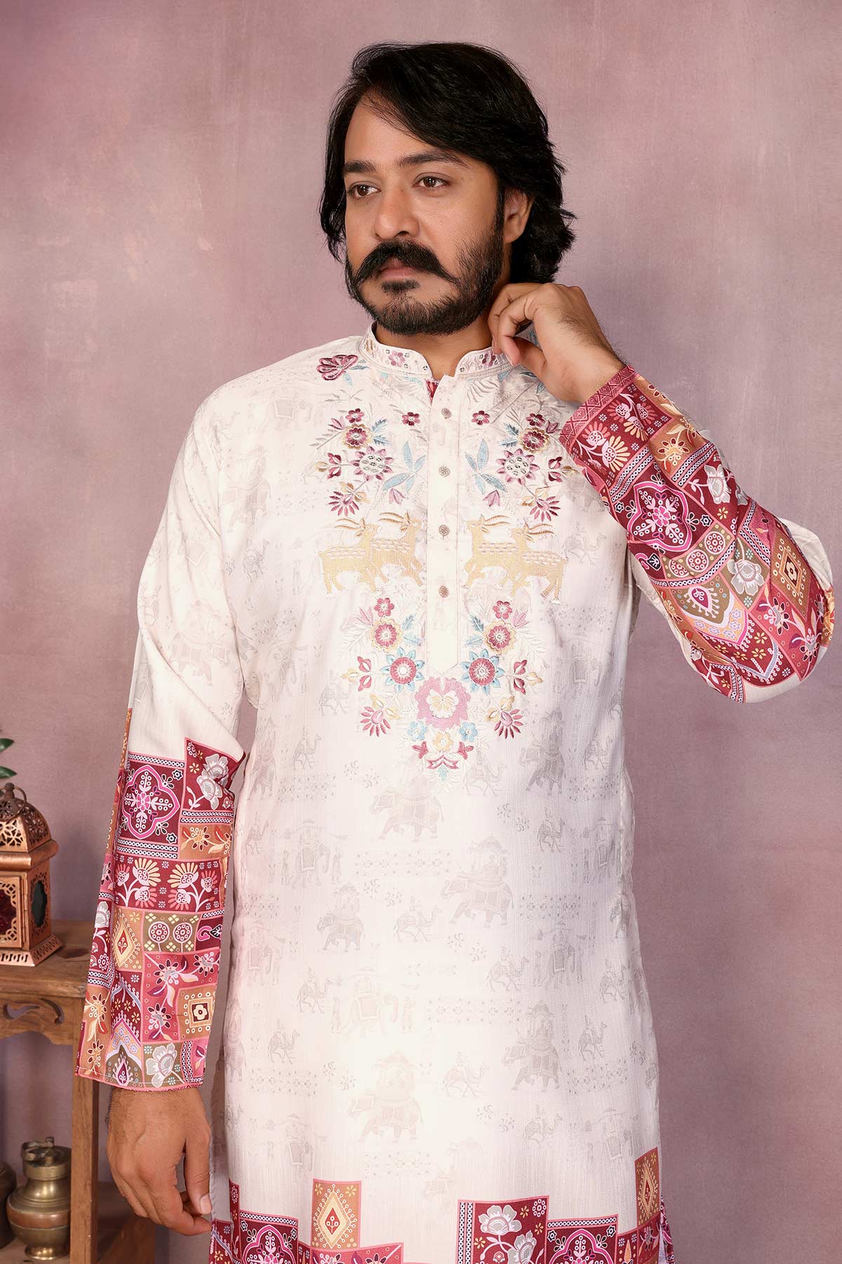 White Khadi Cotton Kurta & Pant