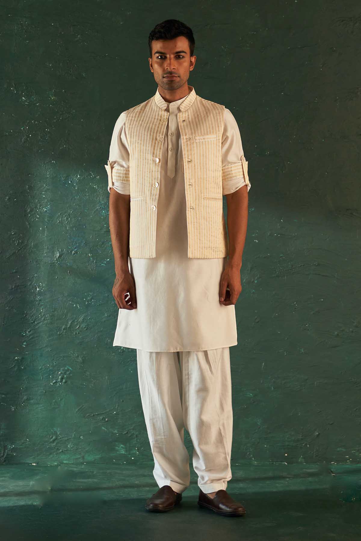White Kurta Set & Nehru Jacket