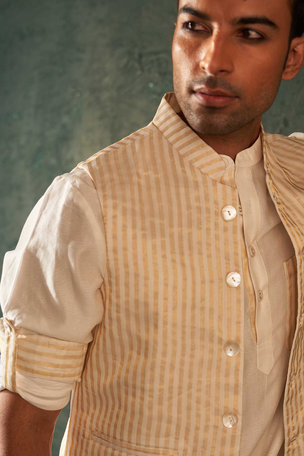 White Kurta Set & Nehru Jacket
