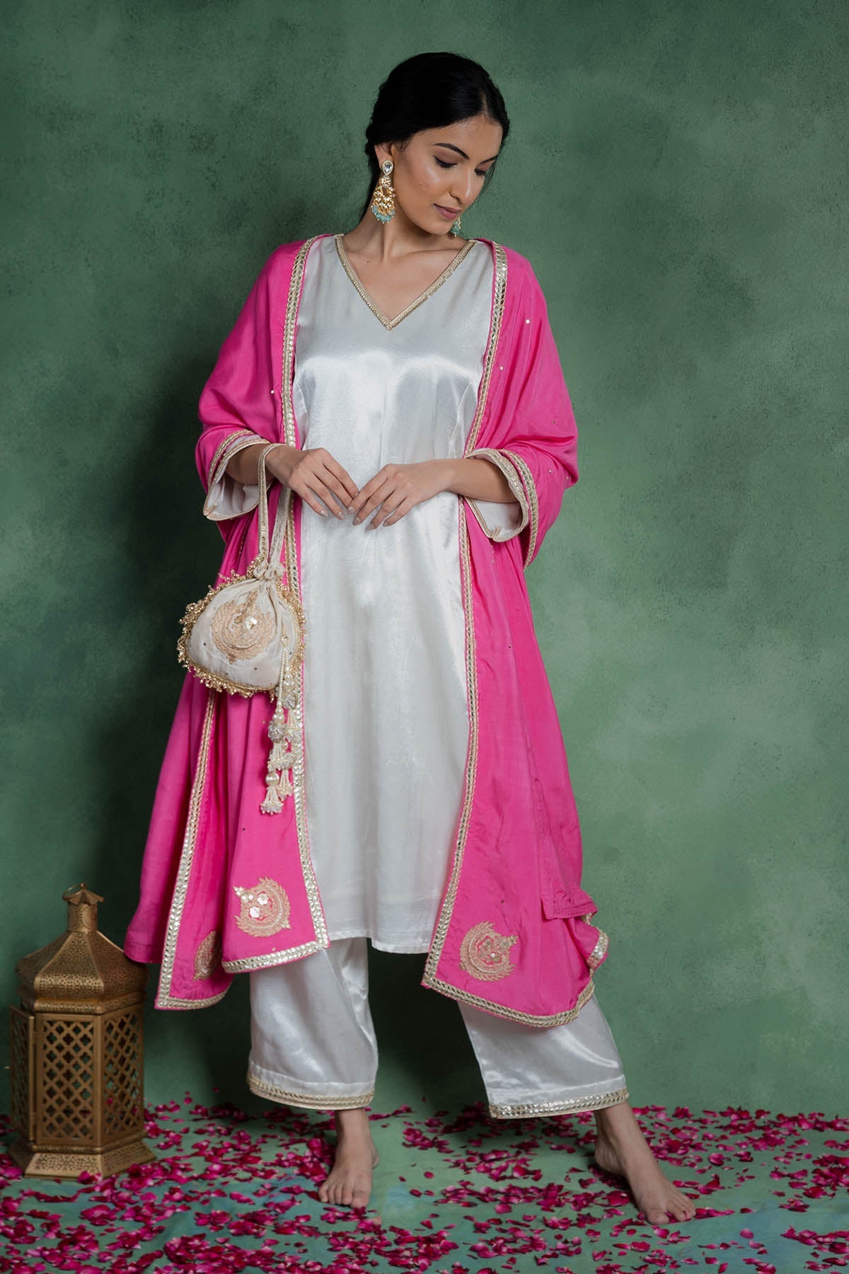 Buy White Lace Embroidered Kurta Set by Shop Gulmohar for women online at ScrollnShops