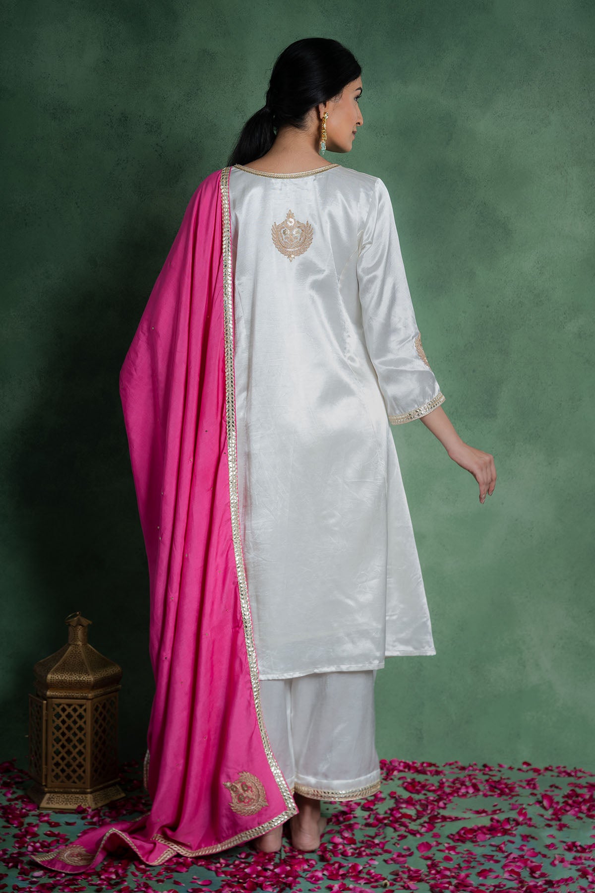 White Lace Embroidered Kurta Set