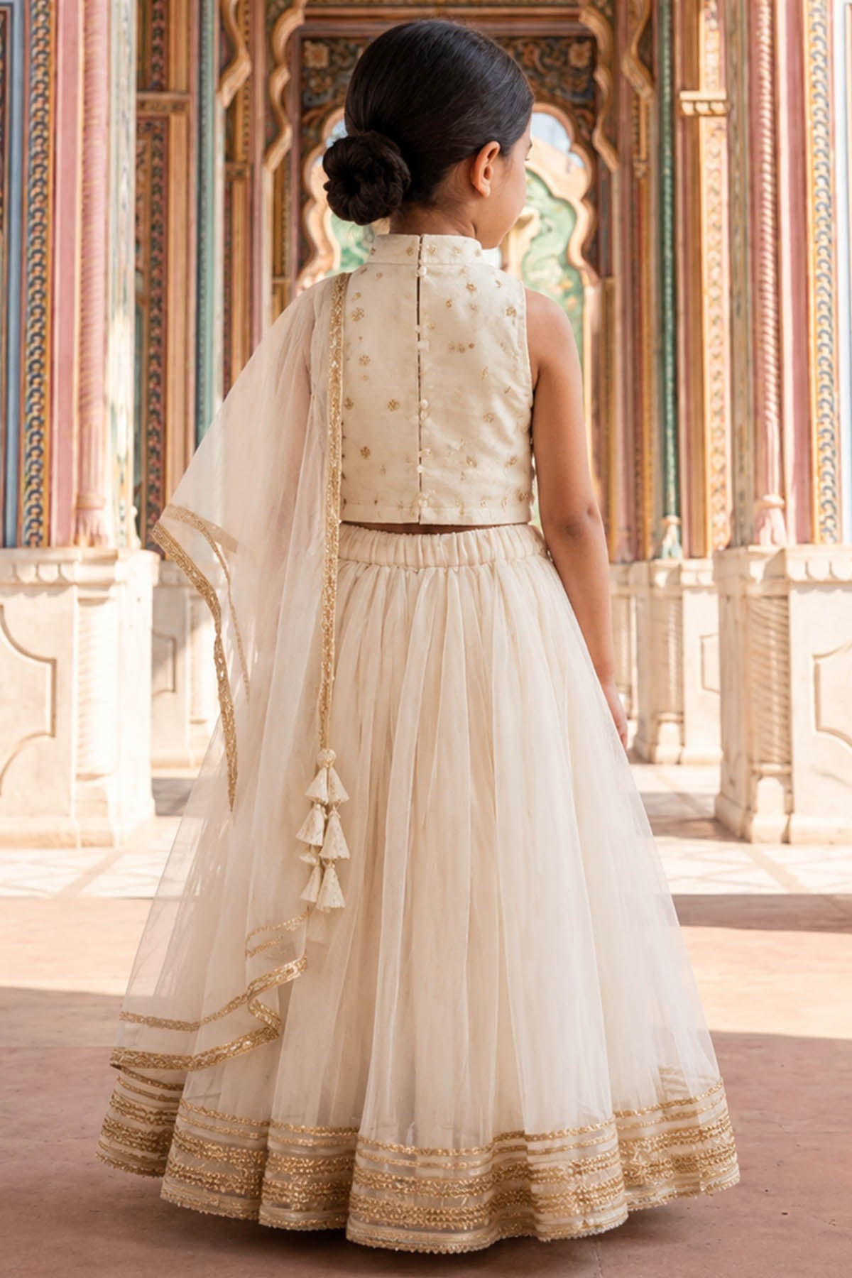 White Lace detailed Lehenga Set