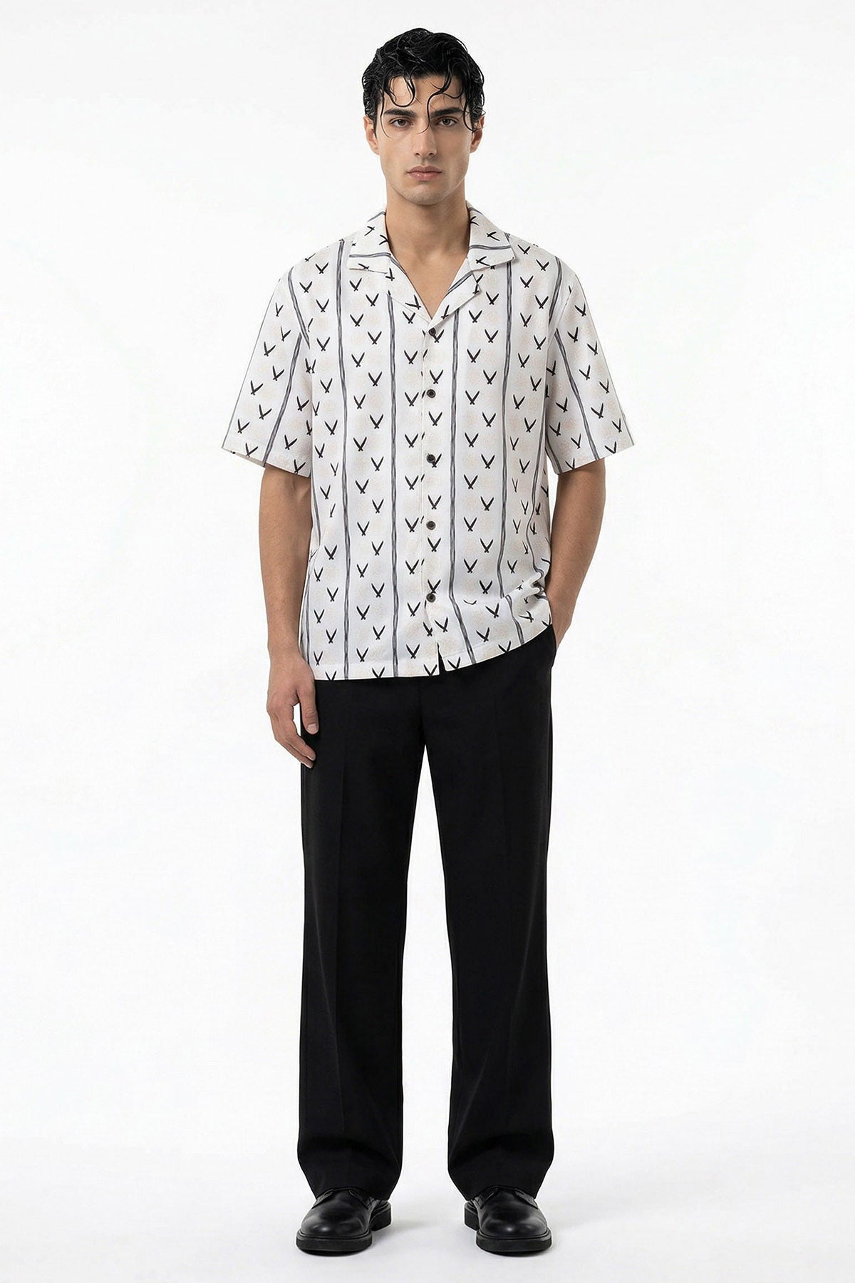 Buy White Layered Artistic Shirt for men by Tezhhomayaa online available at scrollnshops