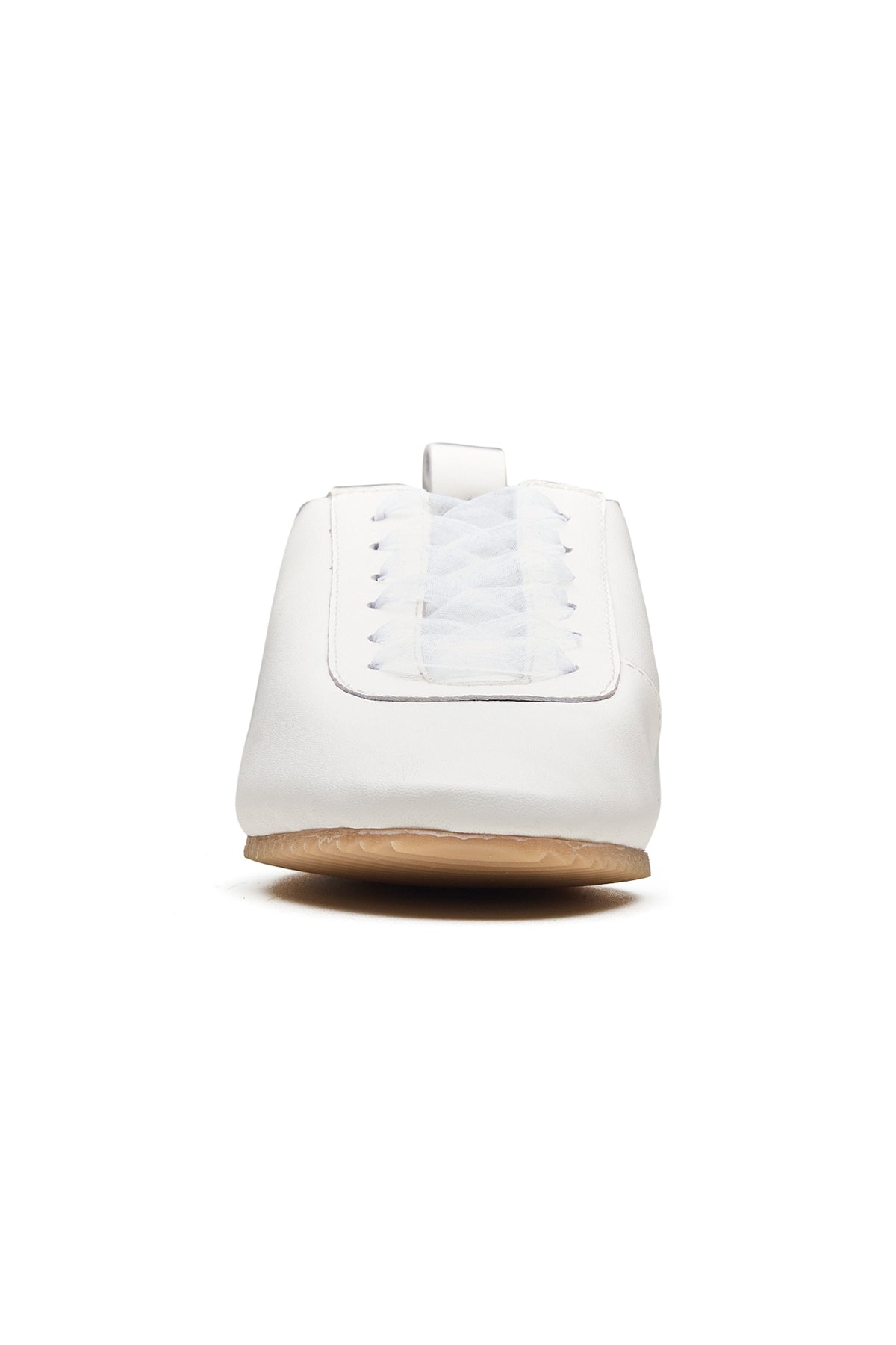 White Leather Lace Sneakers