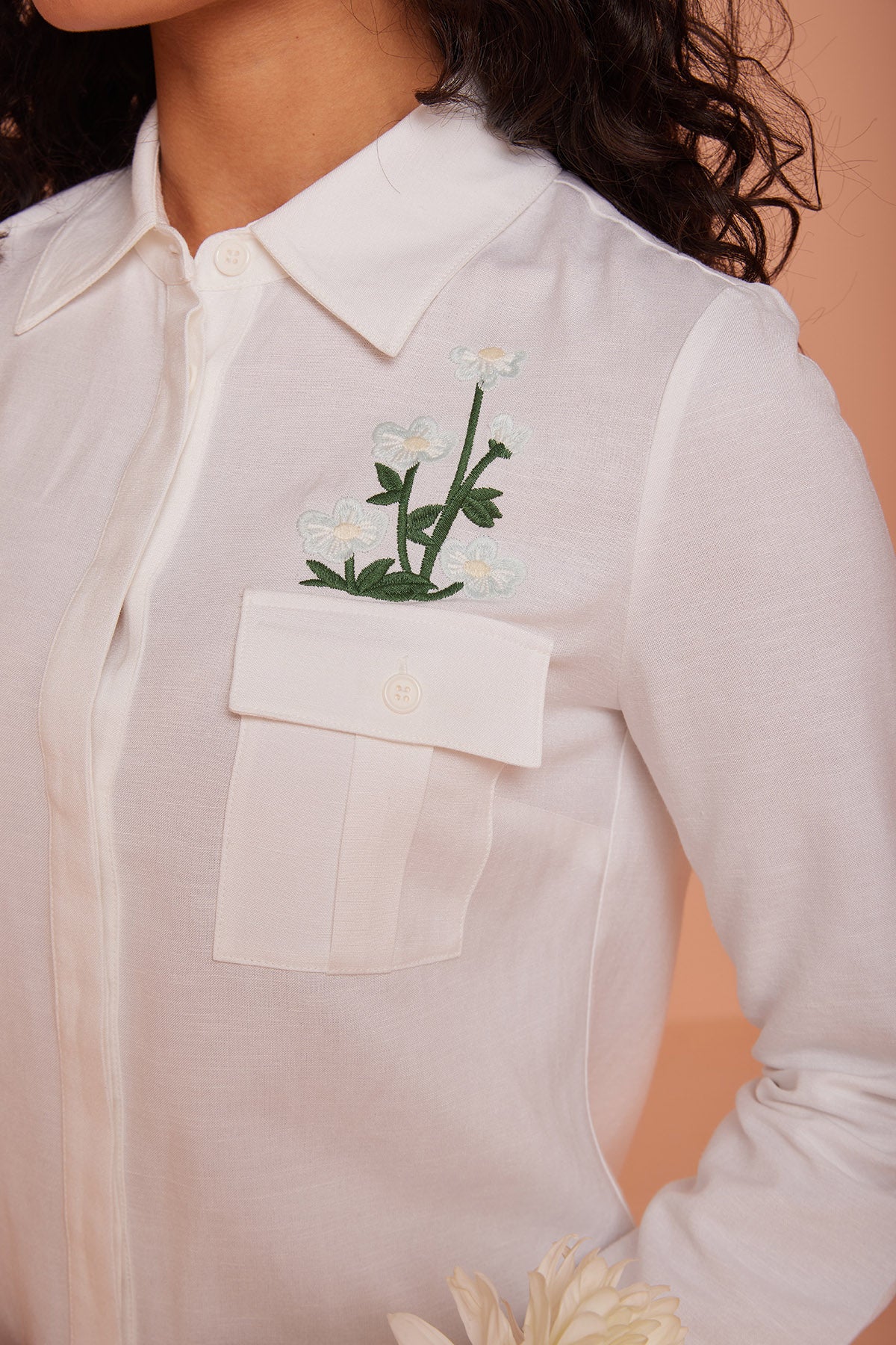 White Linen Pockets Co-ord Set