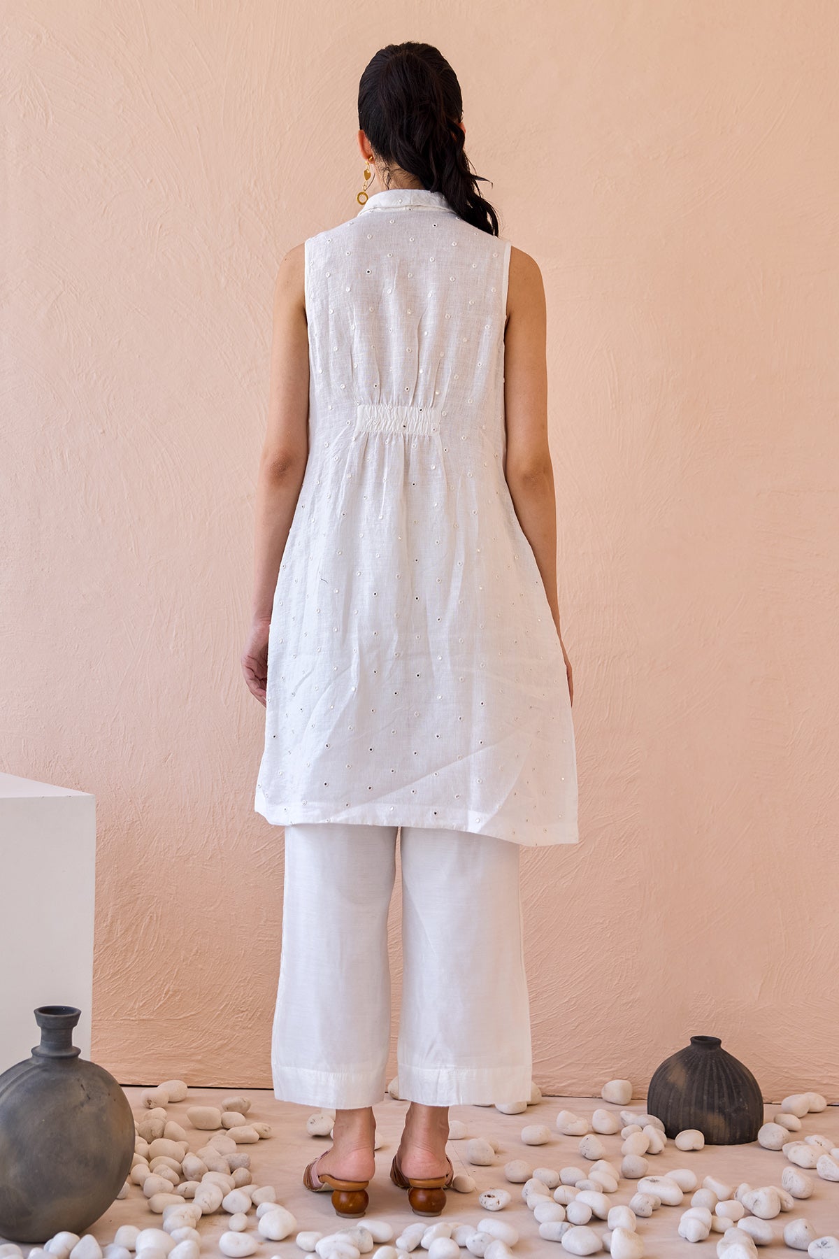 White Mirror Work Co-ord Set