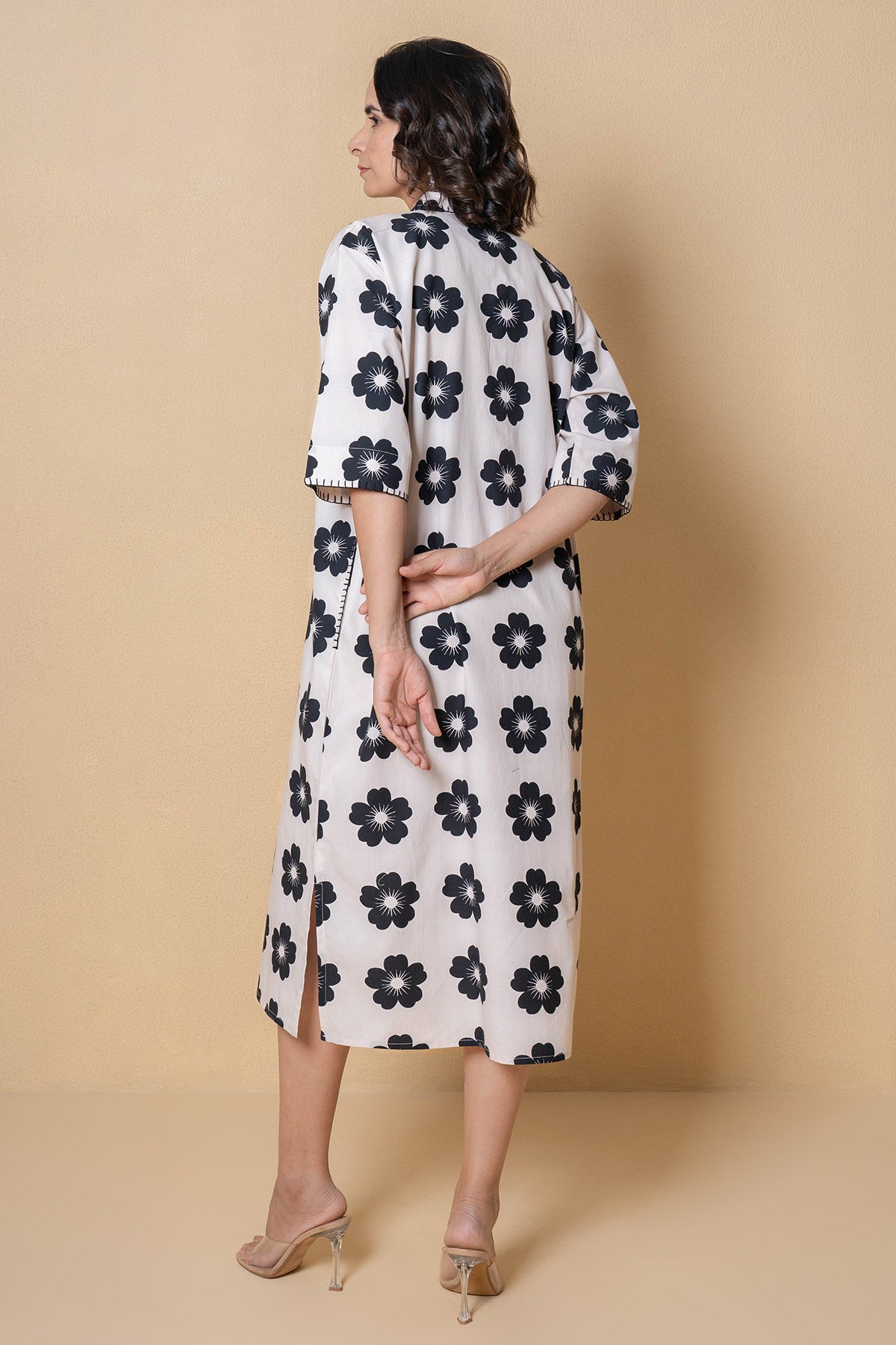 White Modal Cotton Collar Dress