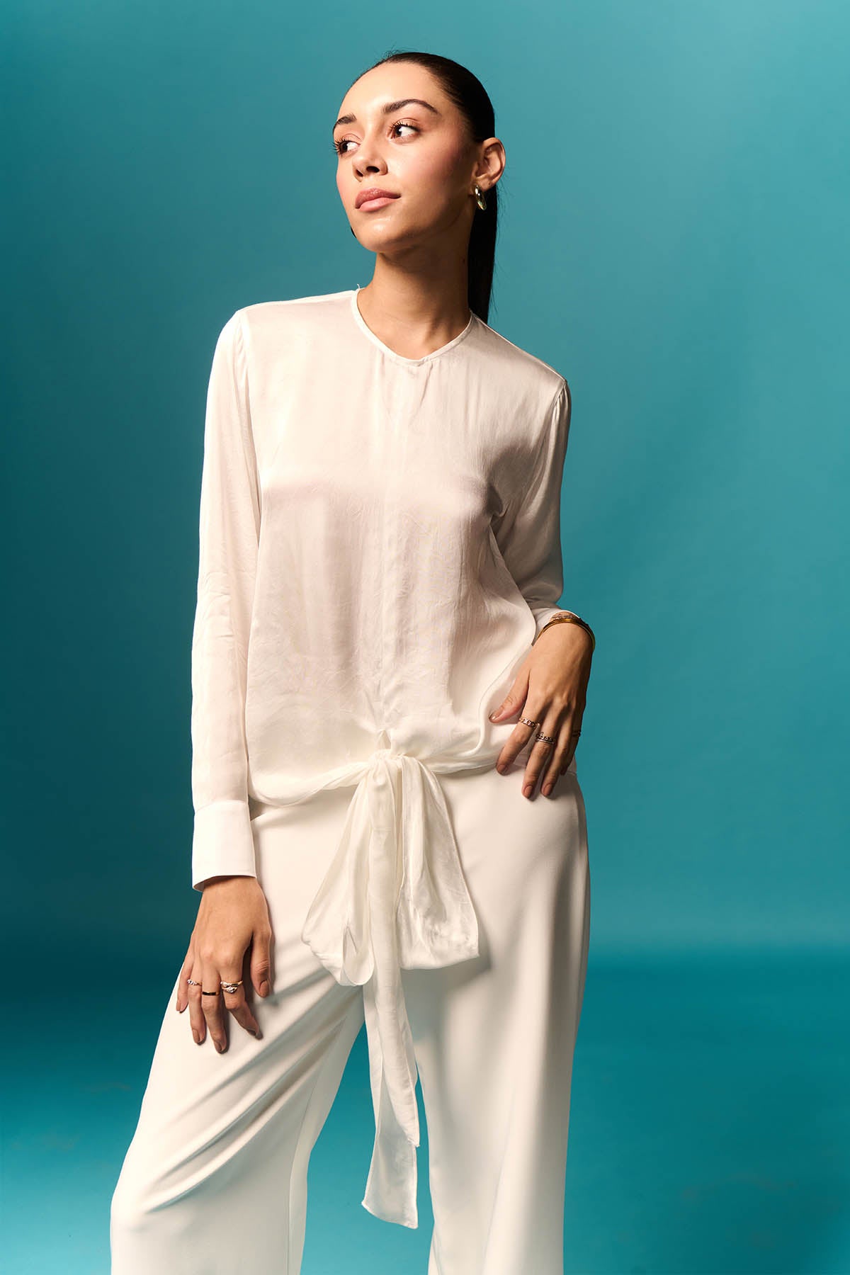 White Modal Knot Top & Pants