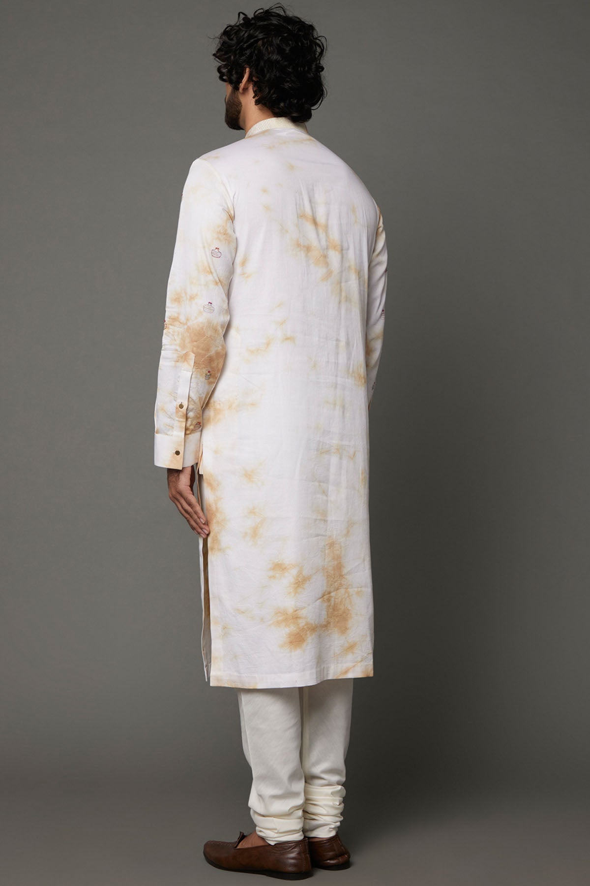 White & Mustard Cotton Kurta Set