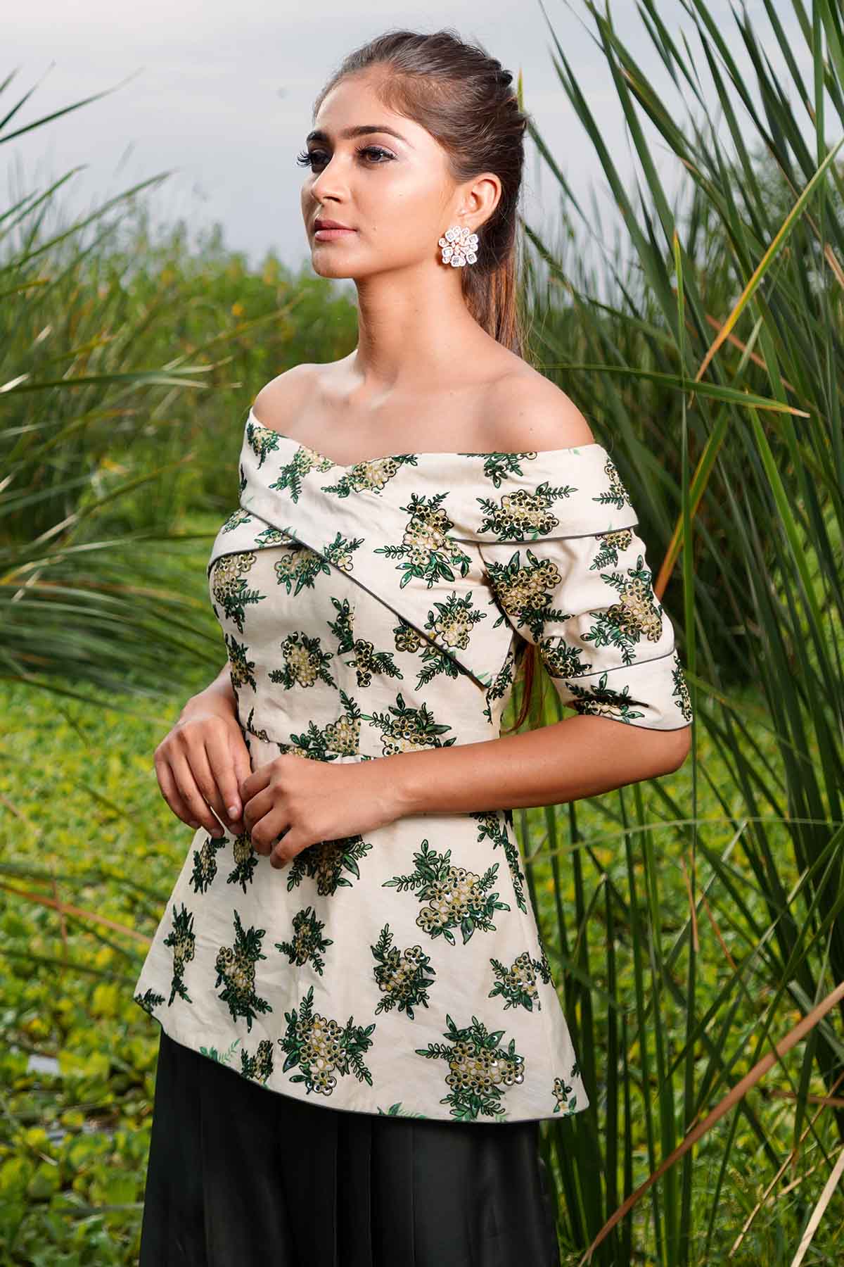 White Off-Shoulder Top & Pants