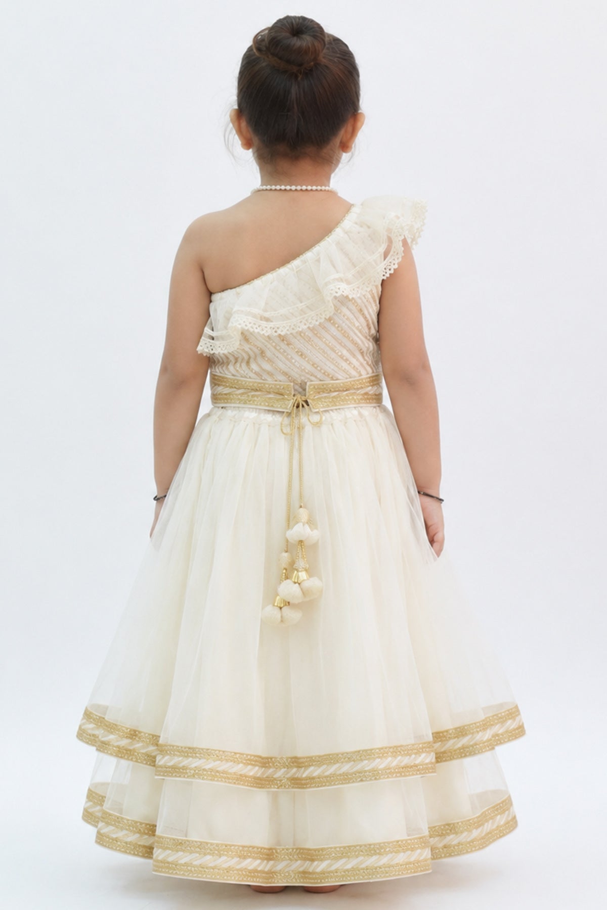 White Off Shoulder Lehenga Set