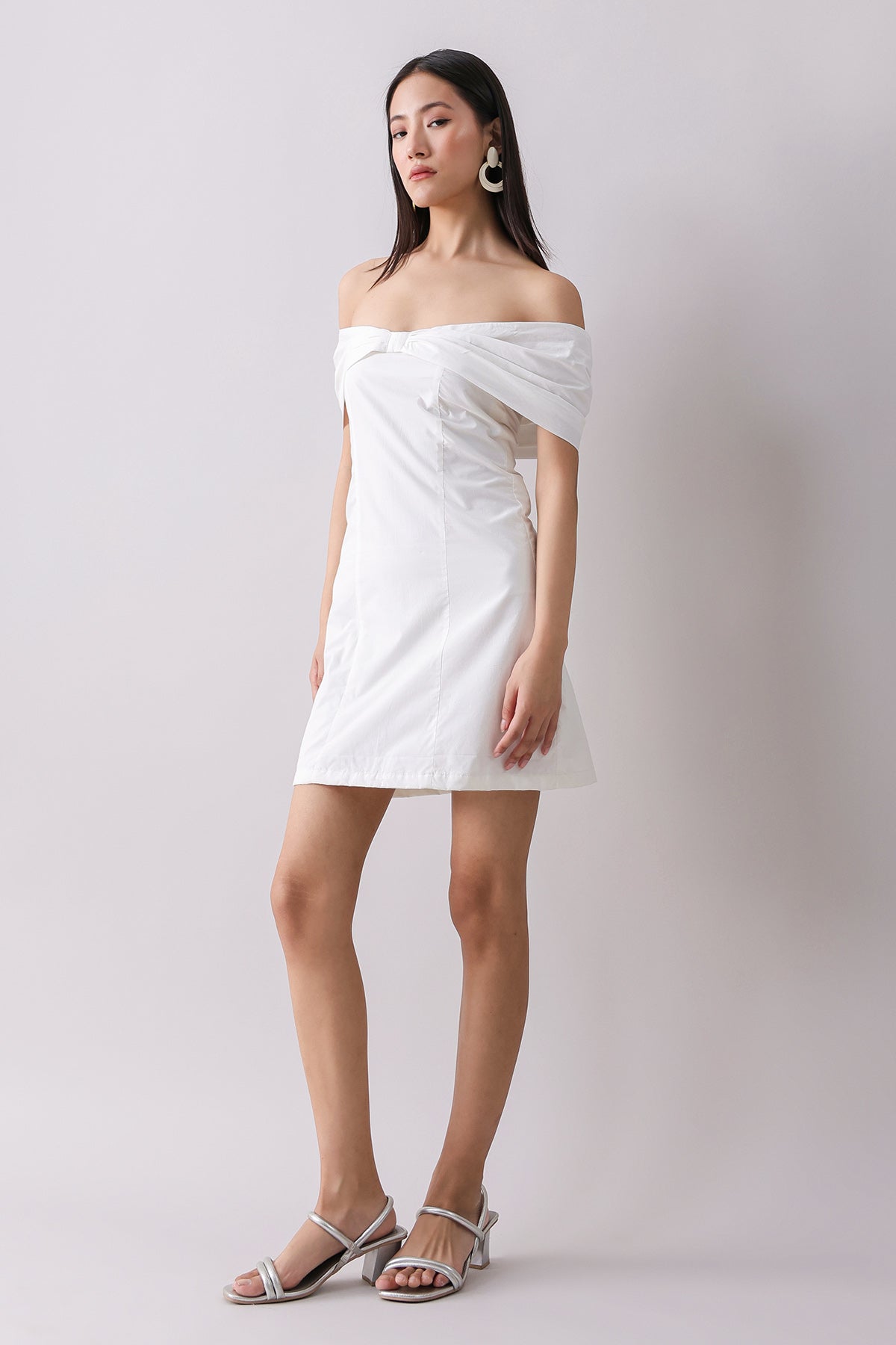 White Off Shoulder Mini Dress