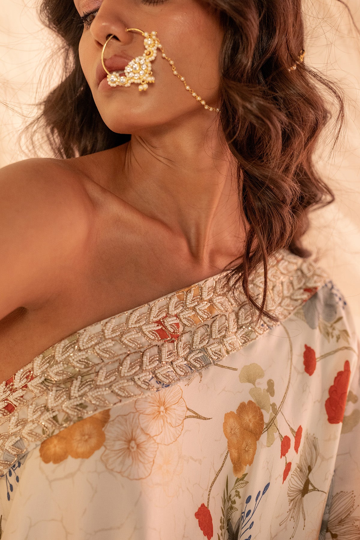 White One-Shoulder Top & Skirt