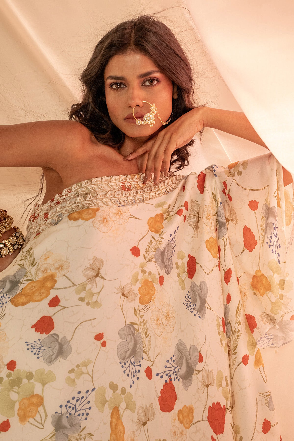 White One-Shoulder Top & Skirt